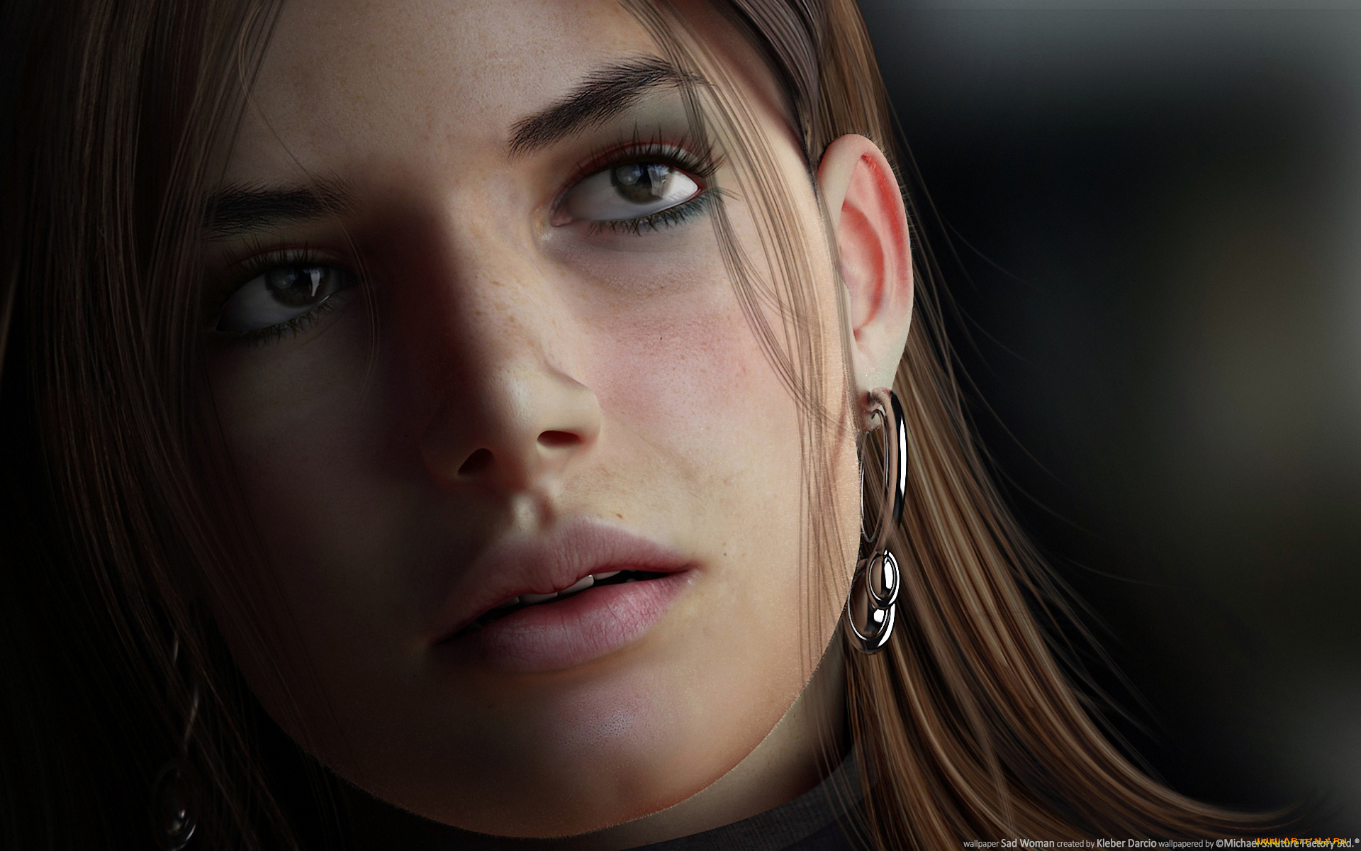 sad, woman, 3д, графика, people, люди