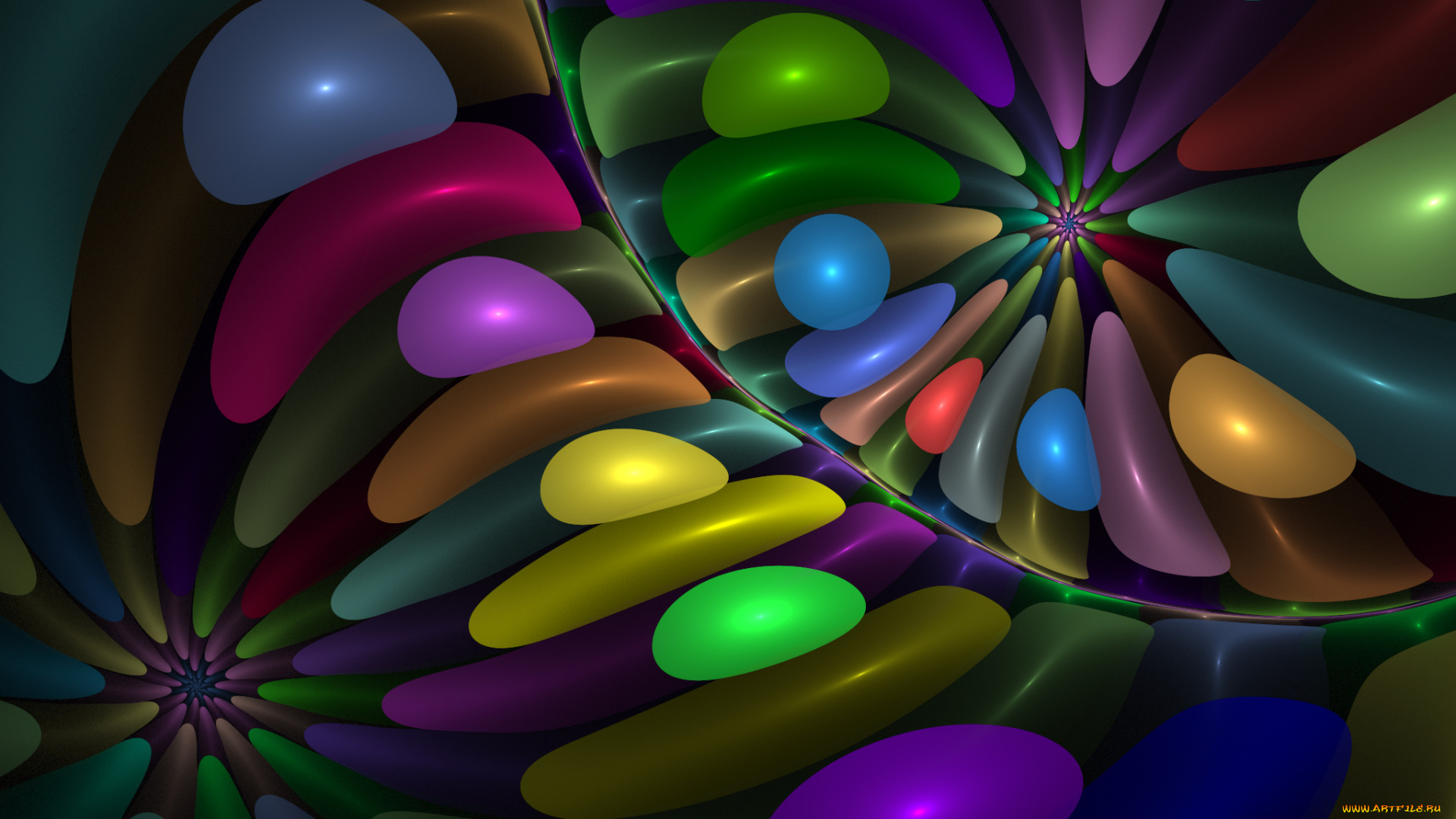 3д, графика, fractal, фракталы, тёмный, фрактал, узор