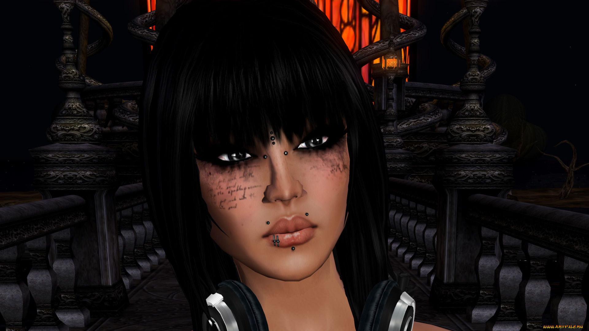 3д, графика, portraits, портрет, наушники