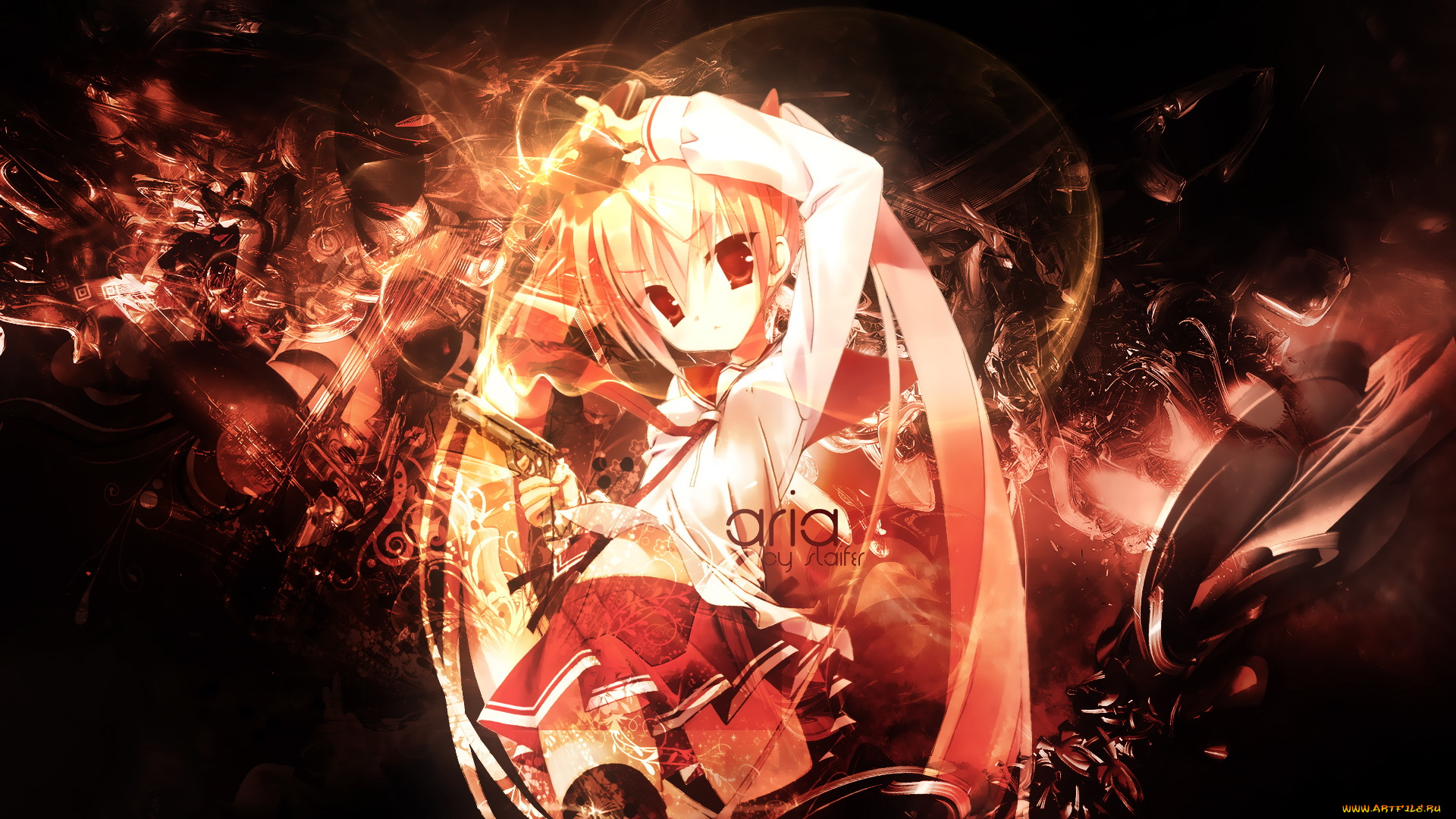 аниме, aria, the, scarlet, ammo, девушка, тёмный