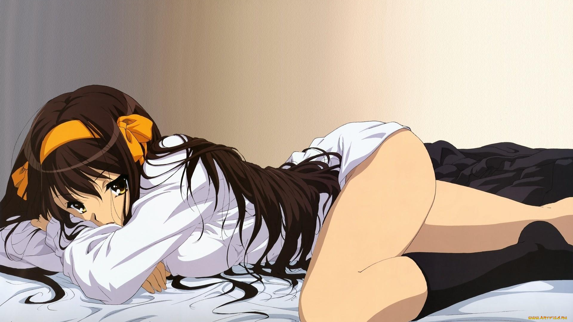 аниме, the, melancholy, of, haruhi, suzumiya, девушка, школьница