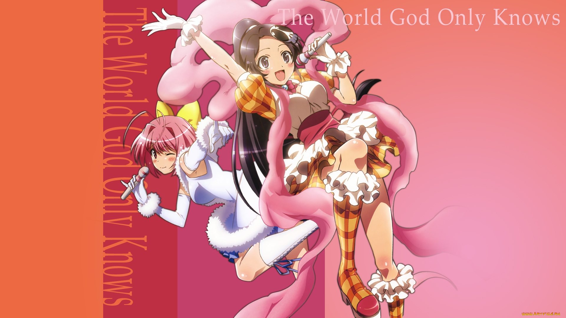 the, world, god, only, knows, аниме, kami, nomi, zo, shiru, sekai, девушки, микрофон
