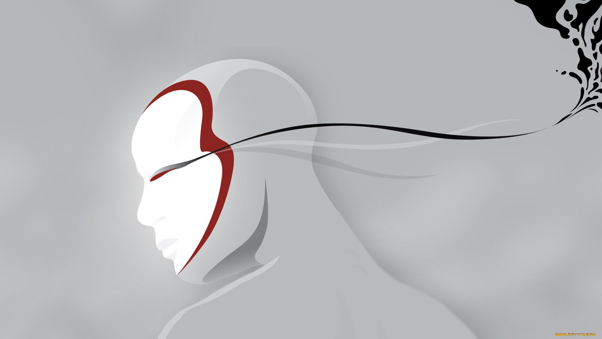 векторная, графика, японец