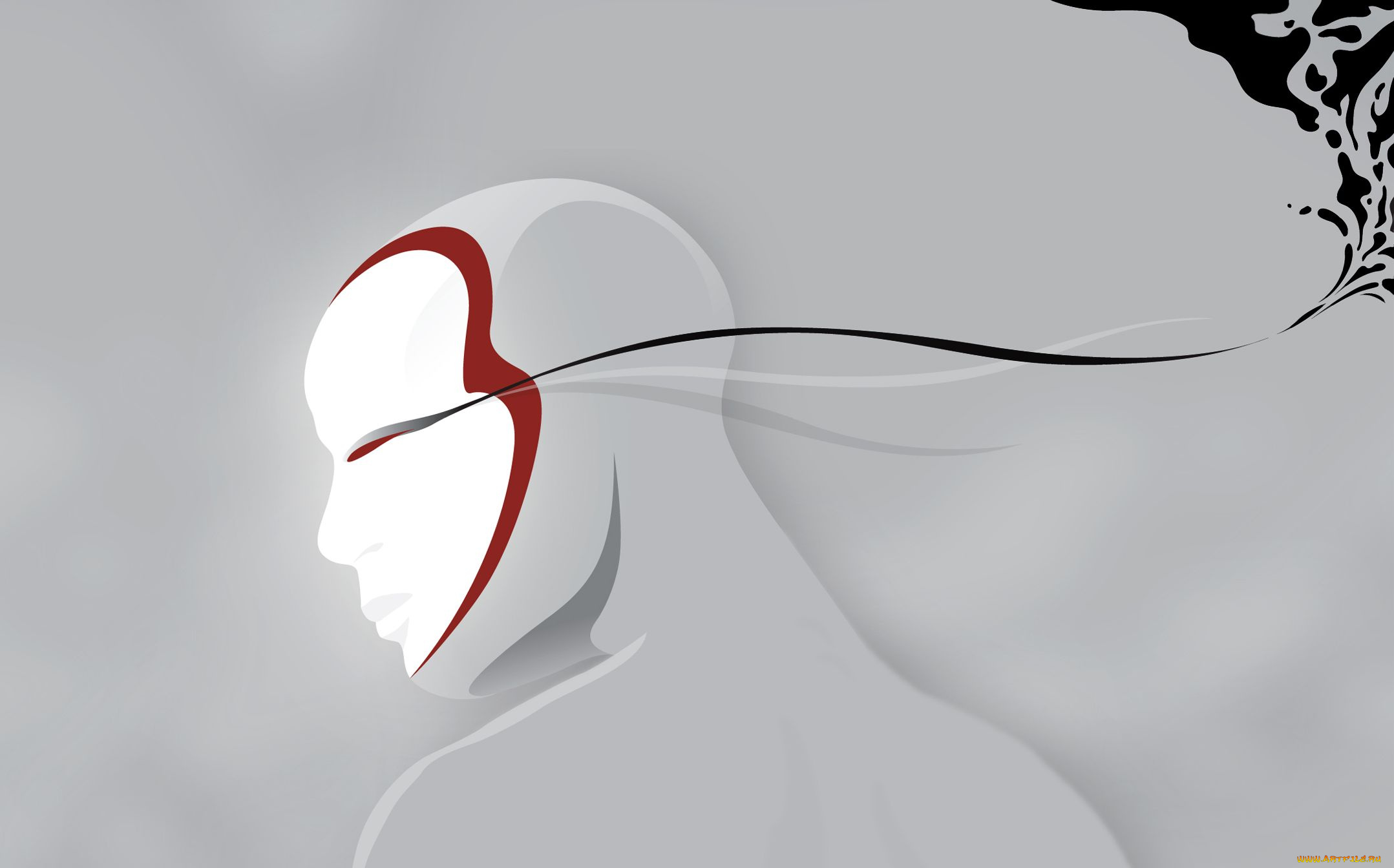 векторная, графика, японец