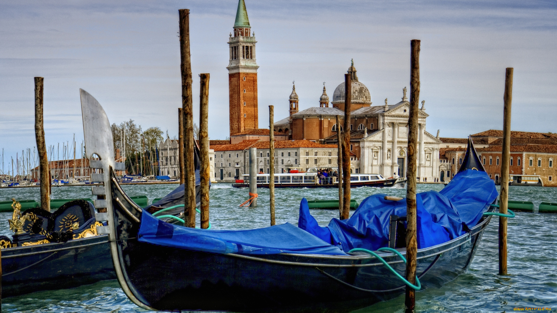 города, венеция, италия, гондола