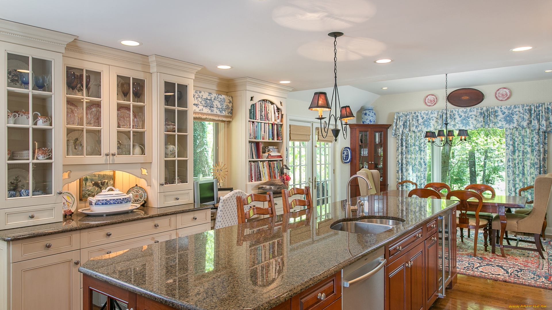 интерьер, кухня, стол, мебель