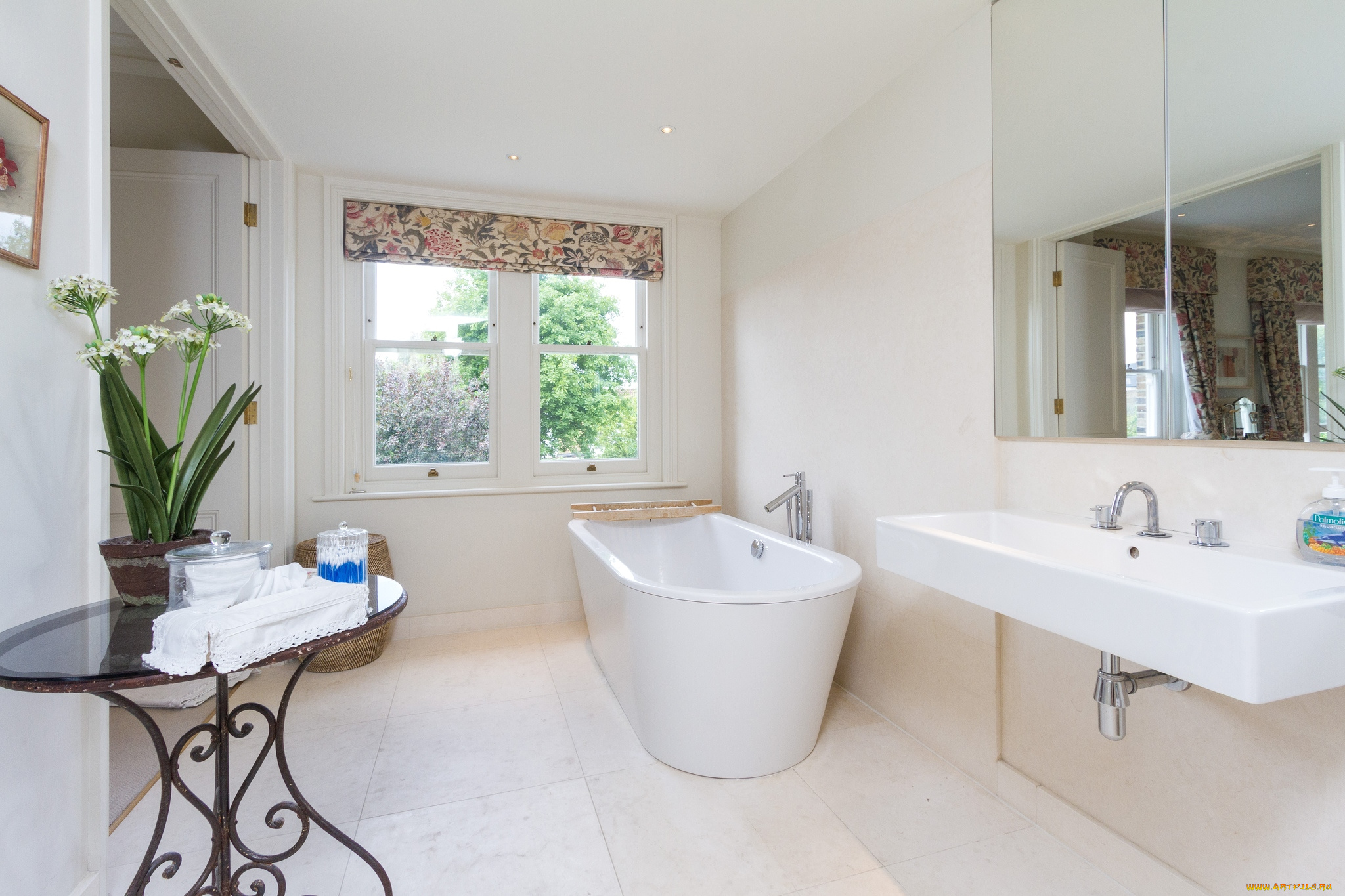 интерьер, ванная, туалетная, комнаты, ванна, окно