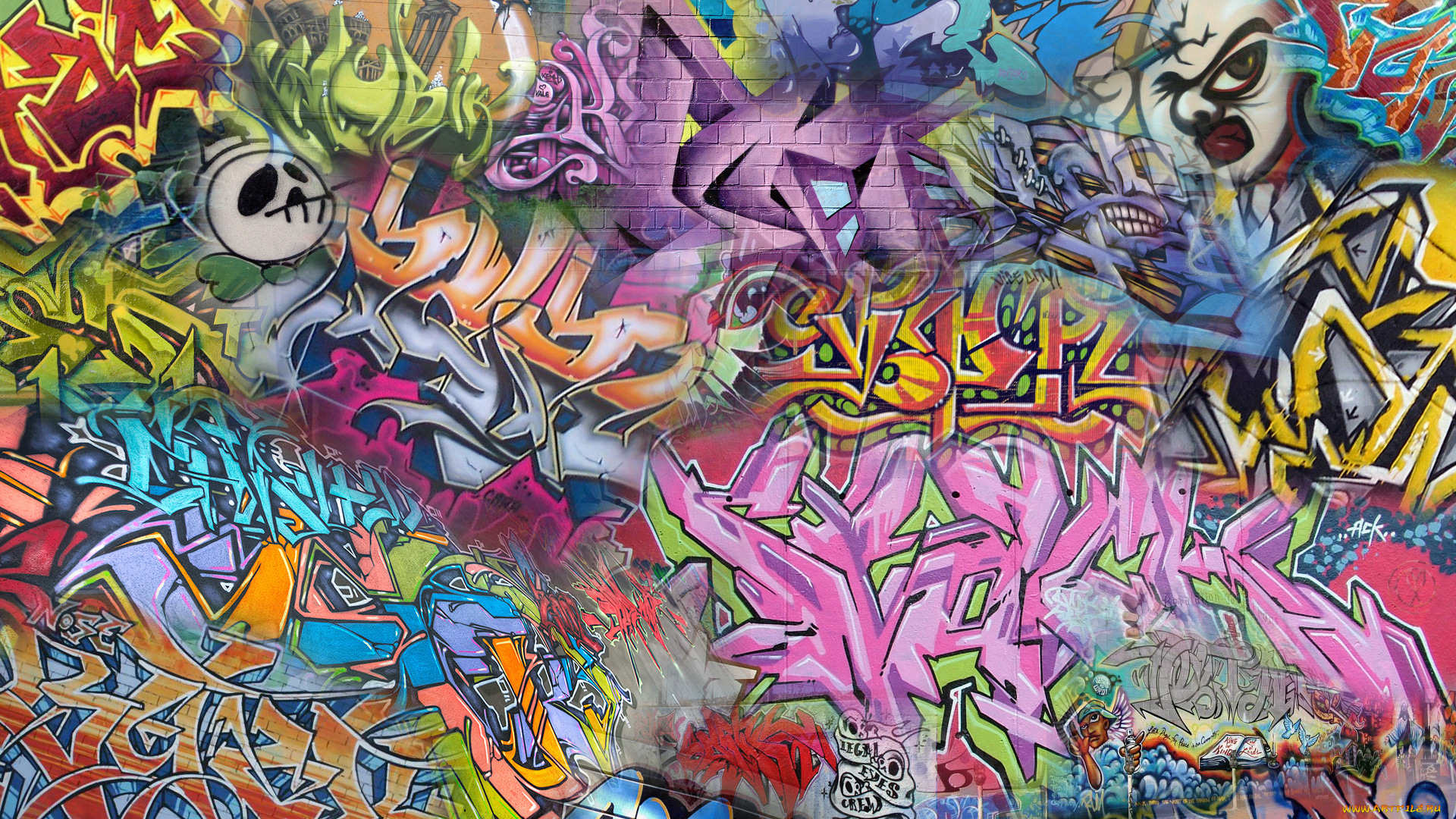 разное, граффити, рисунок, стена