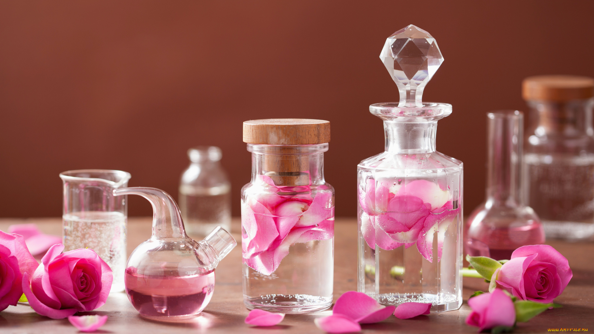 разное, косметические, средства, , духи, spa, розы, розовые, цветы, натюрморт, лепестки