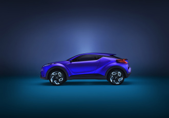 обоя автомобили, toyota, синий, 2014г, concept, c-hr