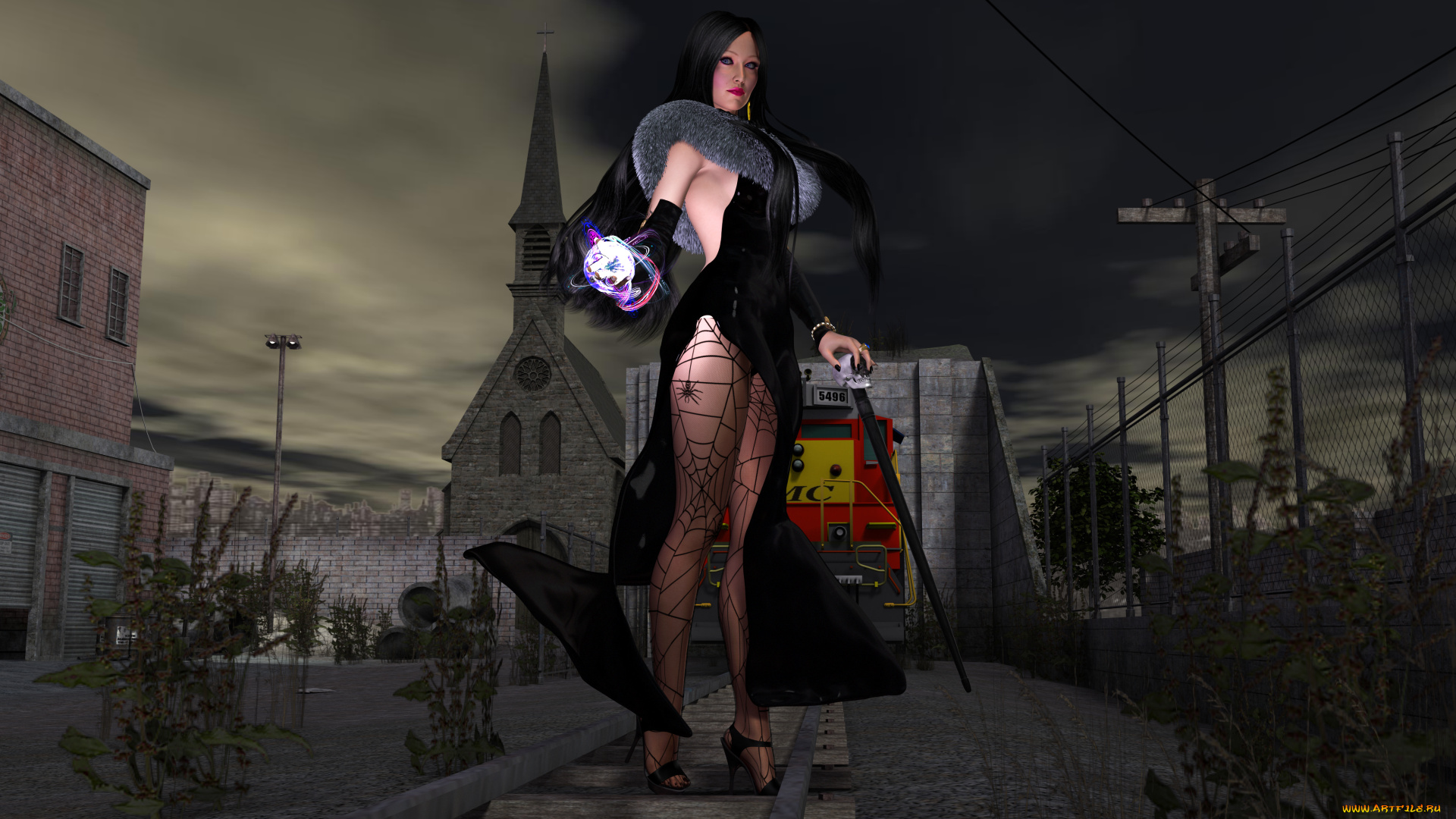 3д, графика, фантазия, , fantasy, фон, магия, девушка, взгляд