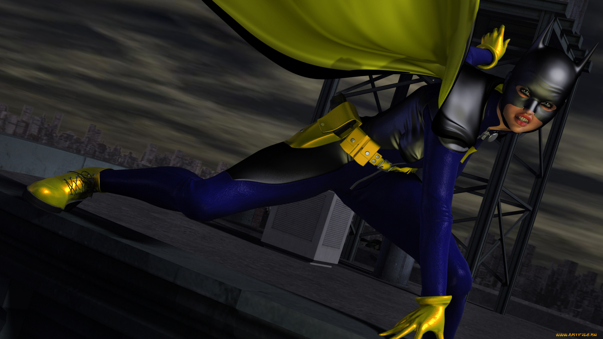 3д, графика, фантазия, , fantasy, фон, супермен, взгляд, девушка