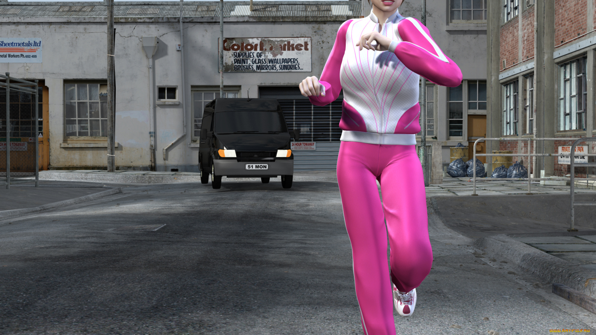 3д, графика, люди, , people, улица, фон, взгляд, девушка