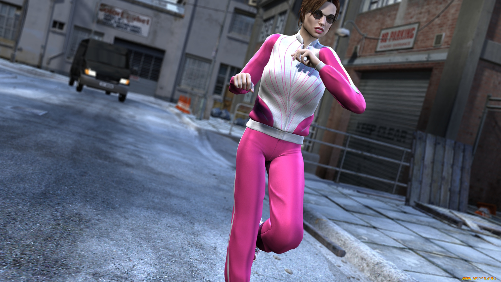 3д, графика, люди, , people, улица, взгляд, фон, девушка