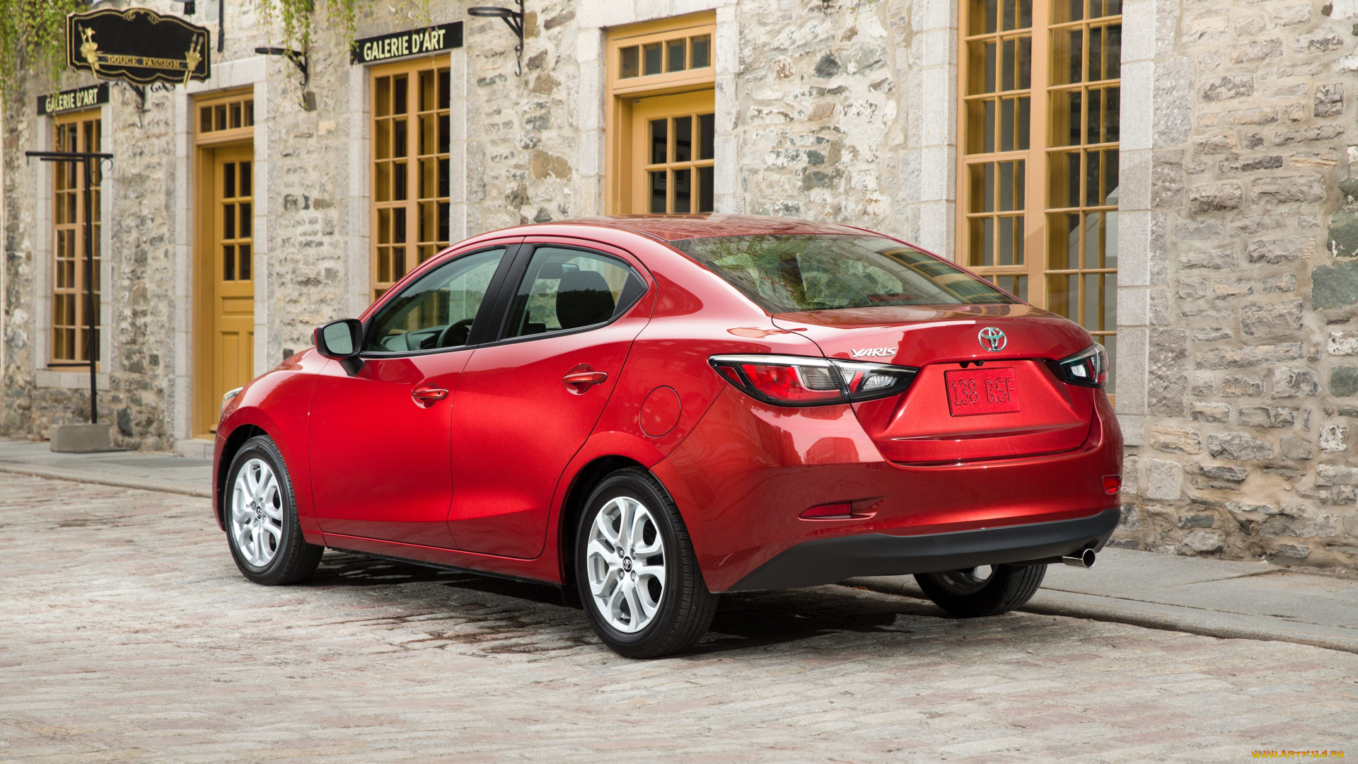 автомобили, toyota, yaris, sedan, 2016, г, красный