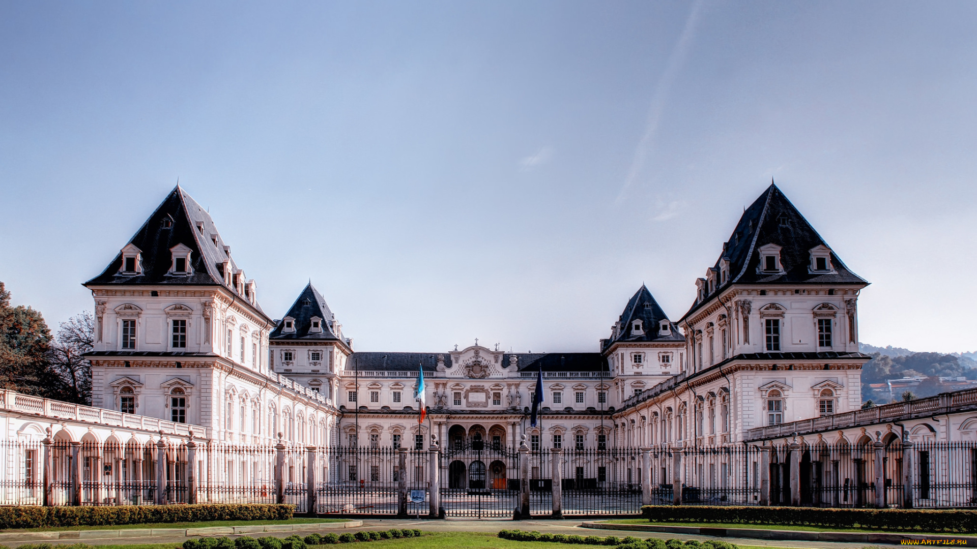 castello, del, valentino, города, замки, италии, замок, оограда, парк