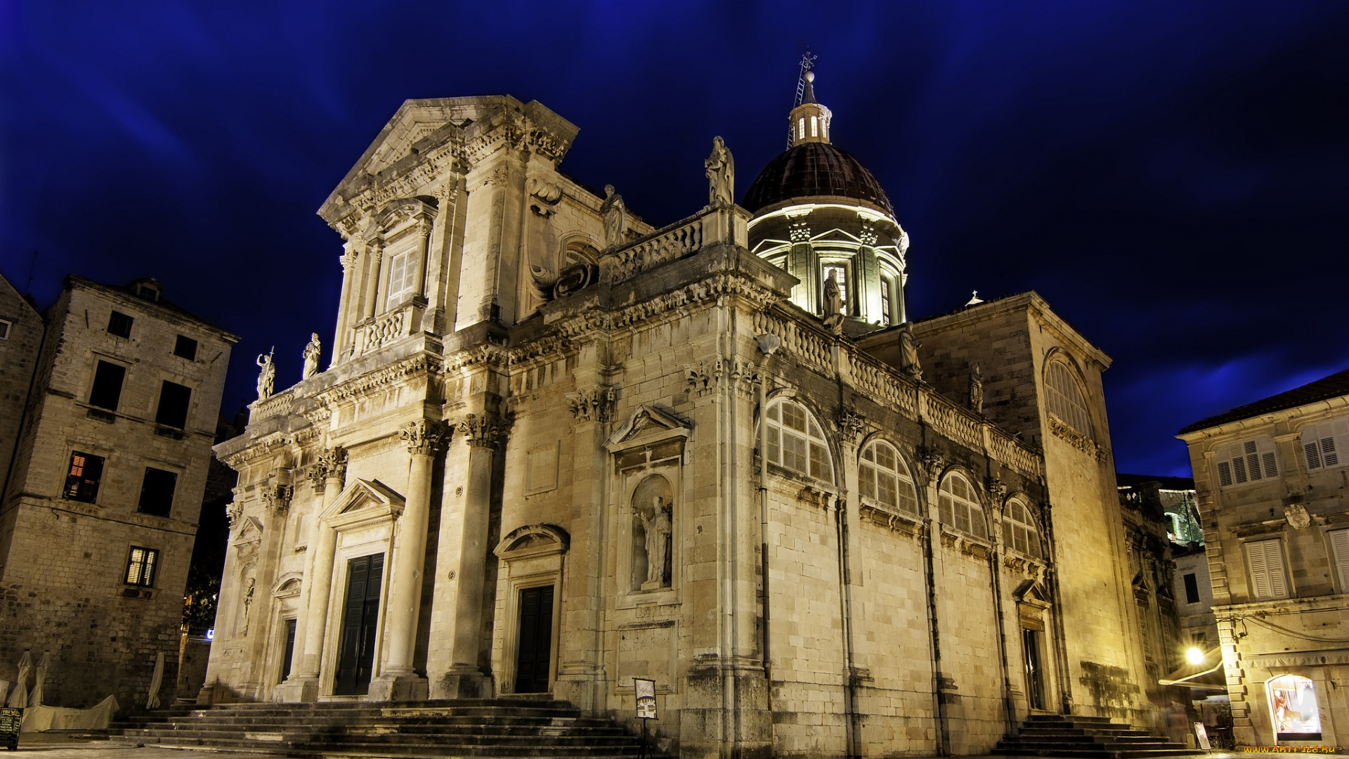church, of, st, , ignatius, города, -, католические, соборы, , костелы, , аббатства, собор, площадь, ночь