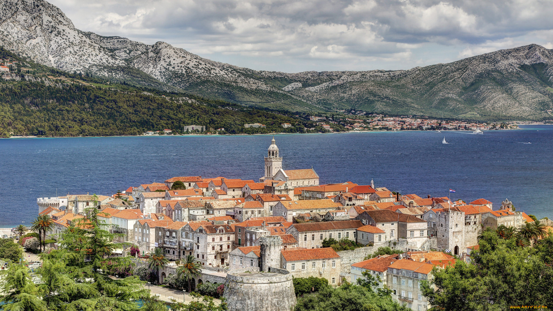 city, of, korcula, города, -, панорамы, город-крепость