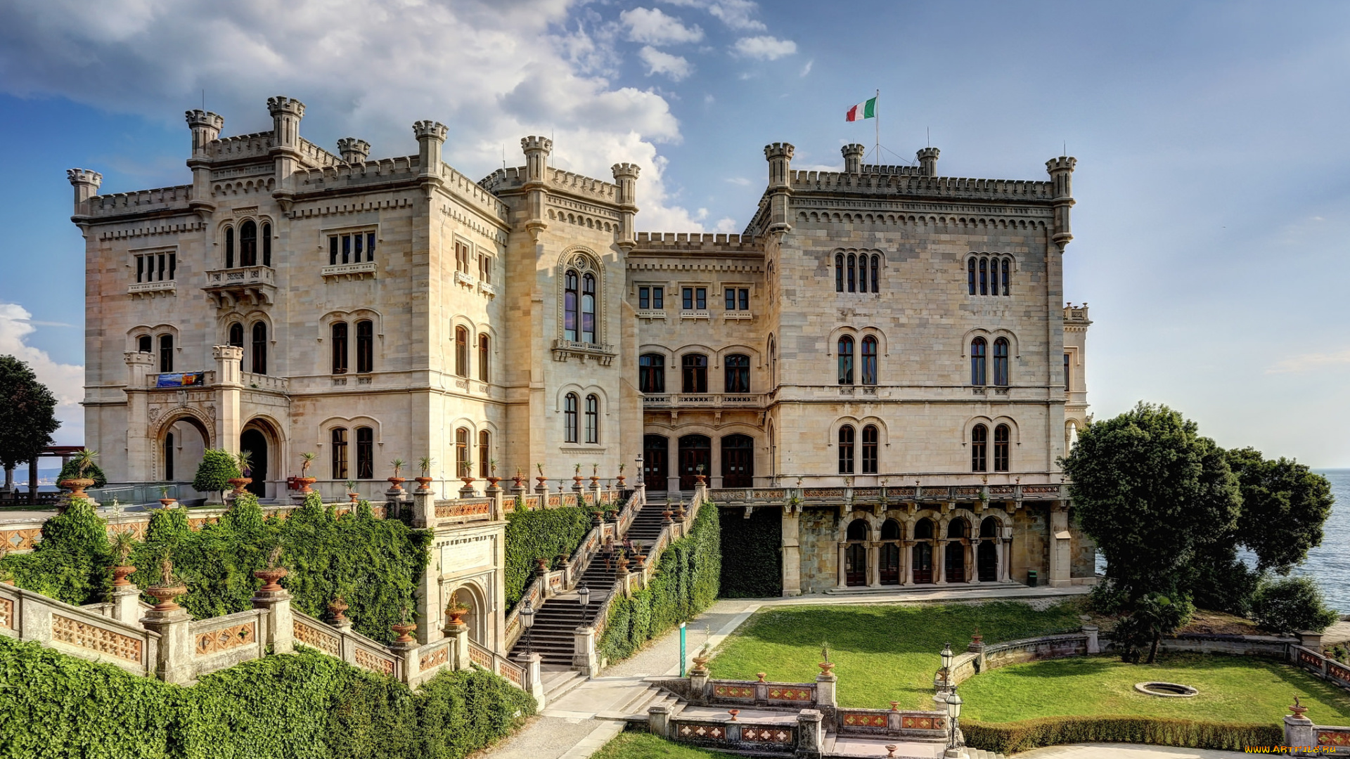 miramare, castle, , trieste, города, замки, италии, замок, побережье