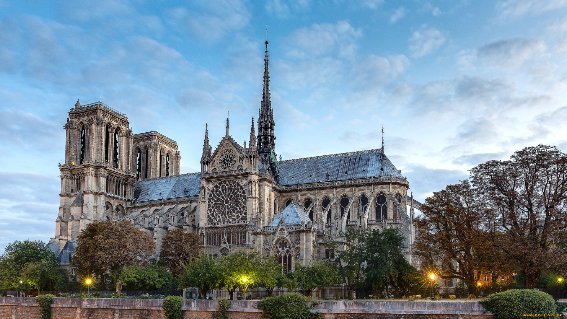 notre, dame, de, paris, города, париж, , франция, собор, набережная