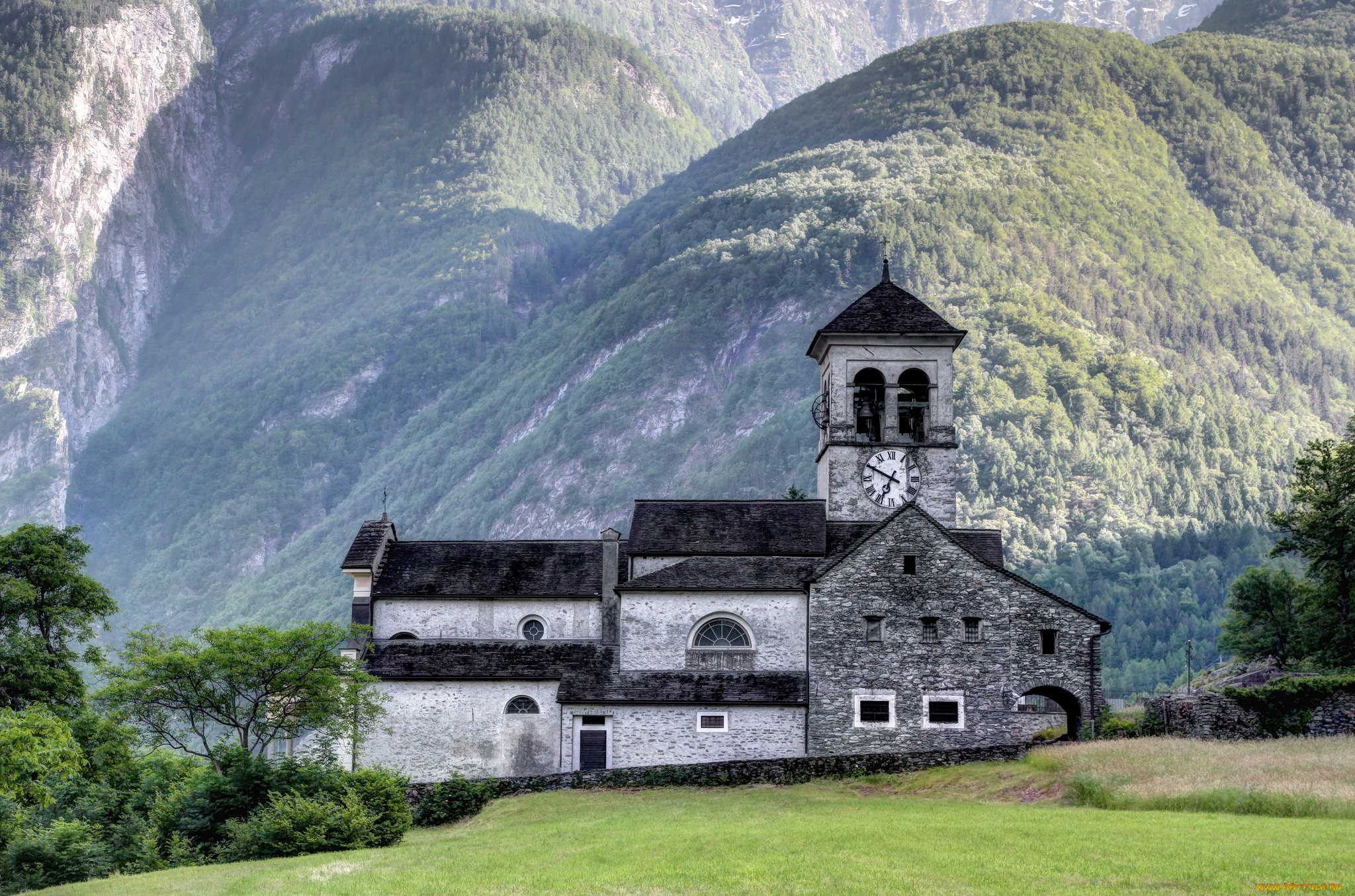 church, of, cevio, , maggia, valley, города, -, католические, соборы, , костелы, , аббатства, церковь, горы