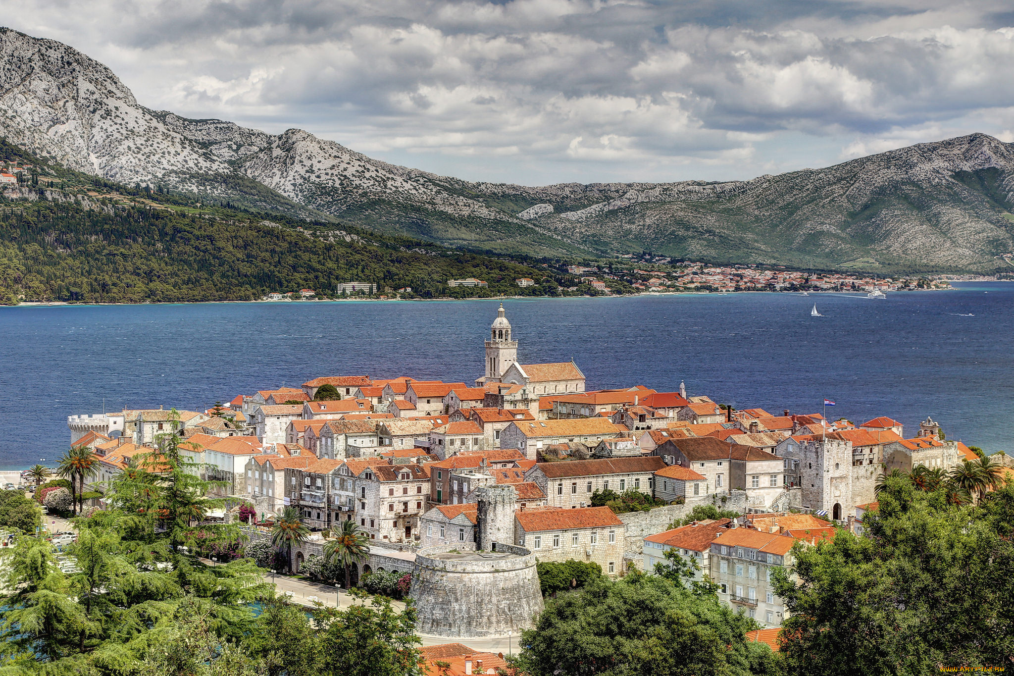 city, of, korcula, города, -, панорамы, город-крепость