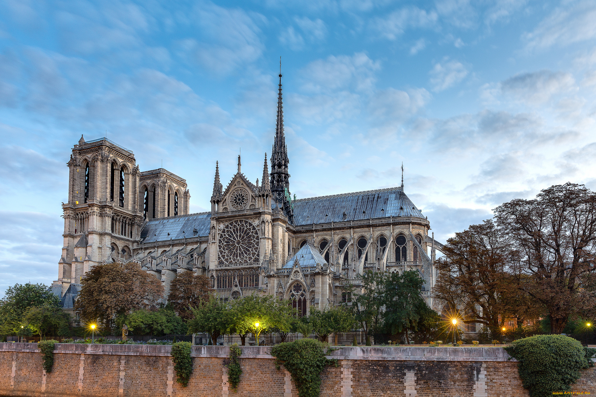 notre, dame, de, paris, города, париж, , франция, собор, набережная
