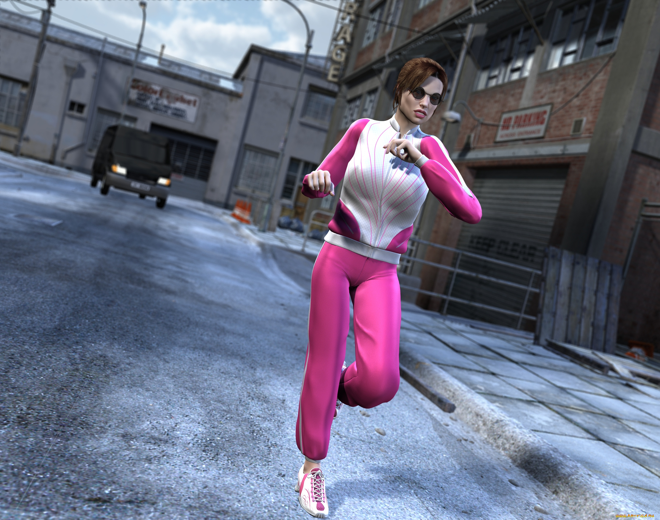 3д, графика, люди, , people, улица, взгляд, фон, девушка