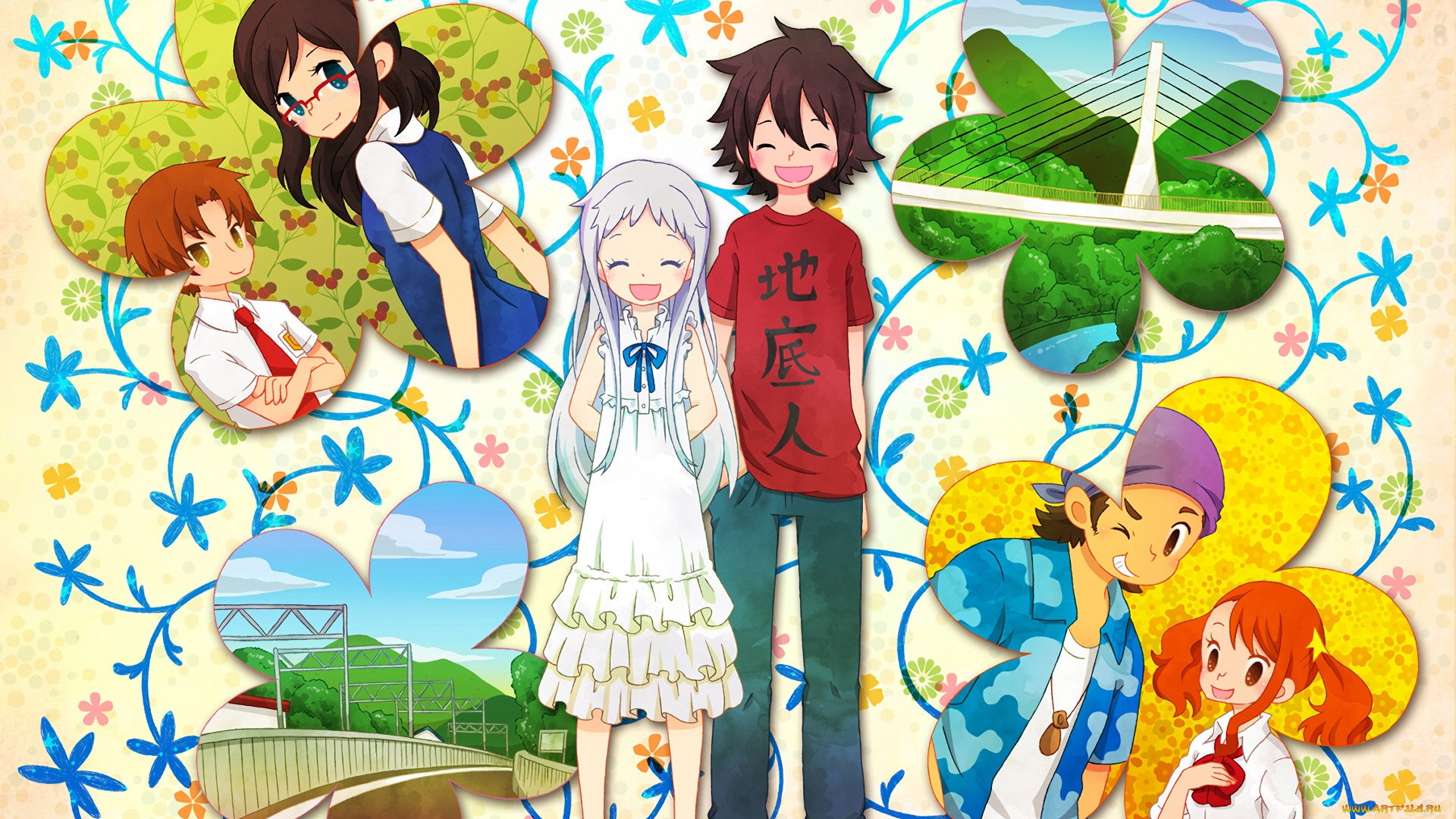 аниме, anohana, невиданный, цветок