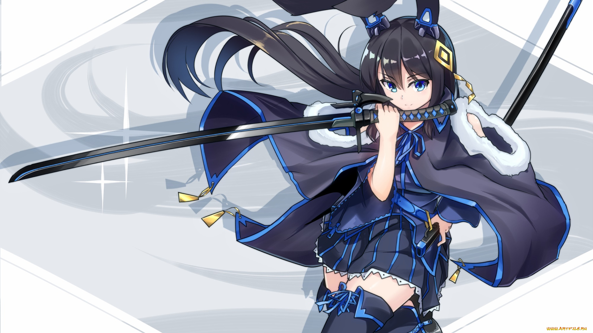 аниме, оружие, , техника, , технологии, девушка, фон, взгляд