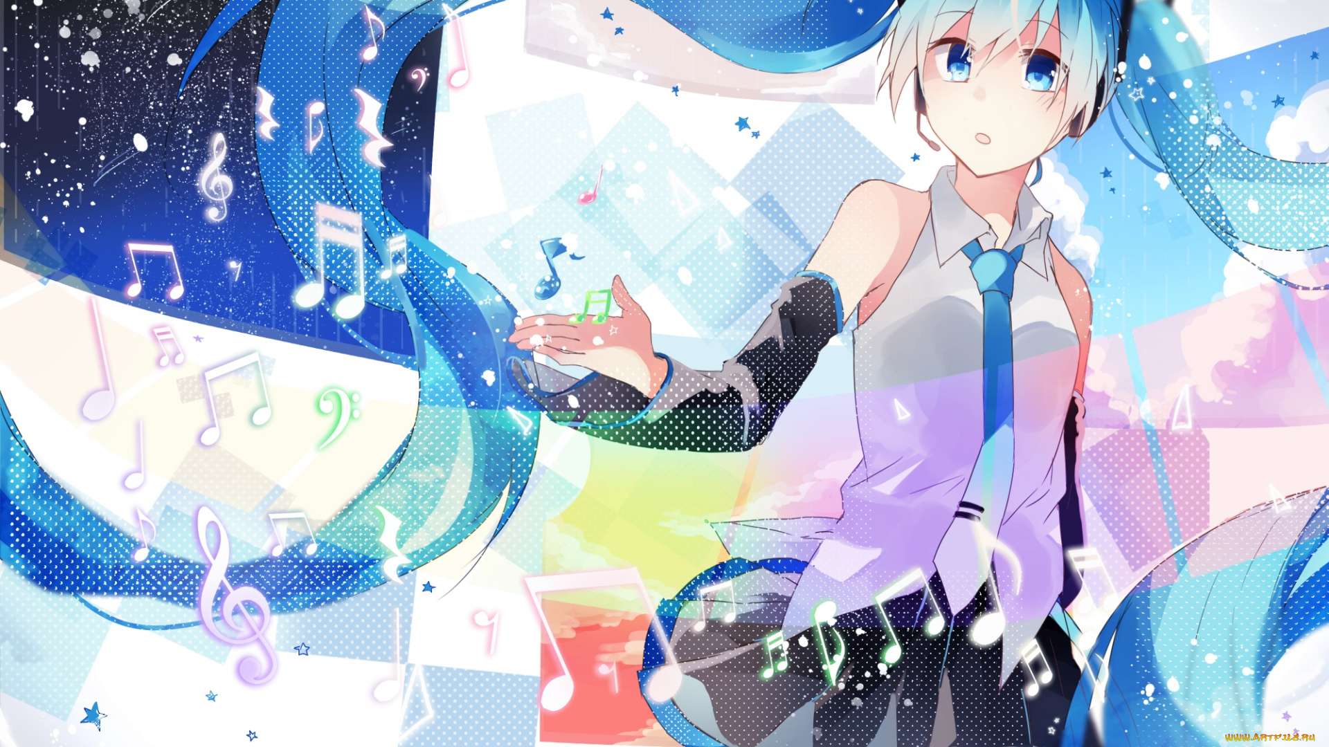 аниме, vocaloid, девушка