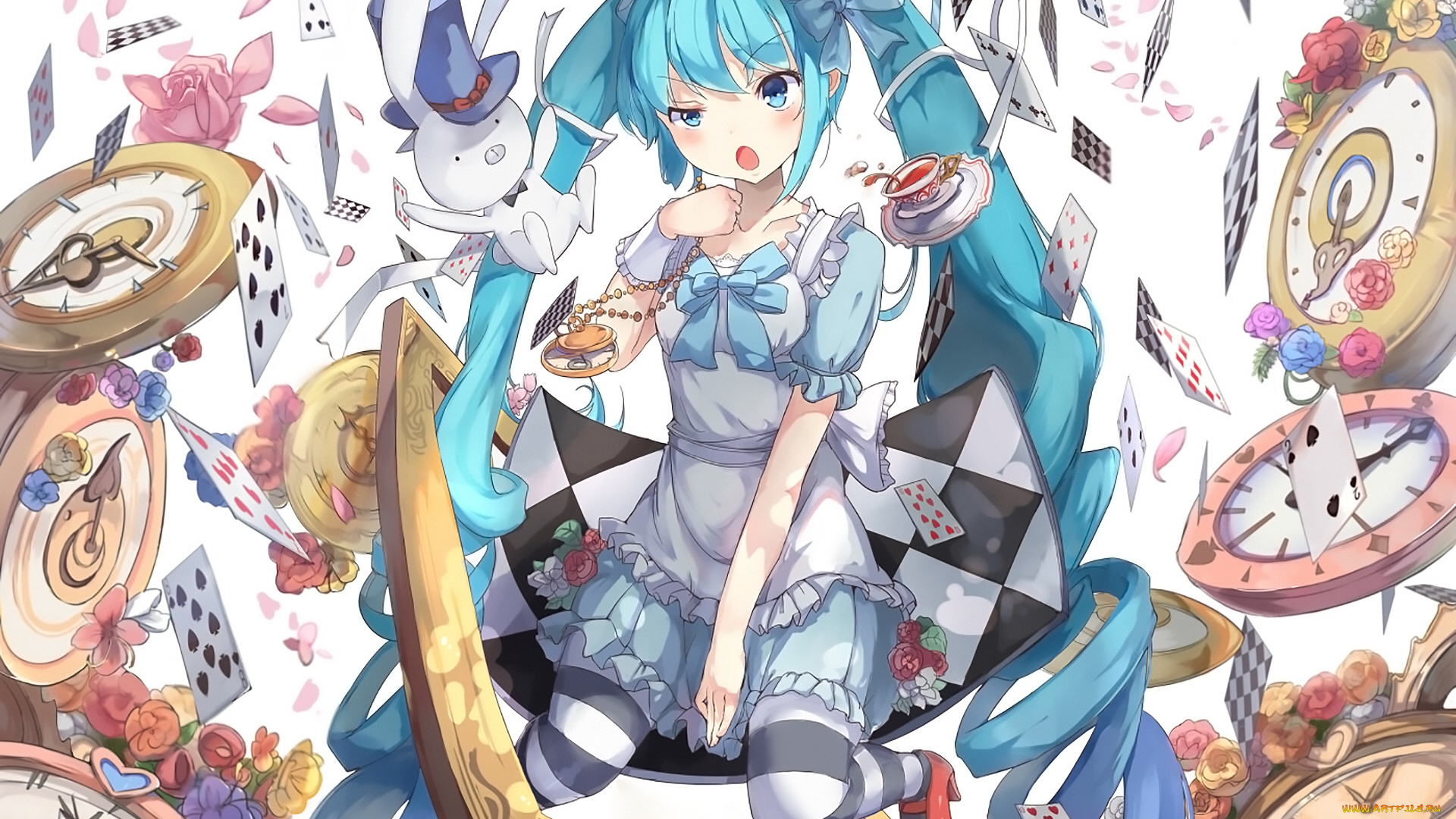 аниме, vocaloid, девушка