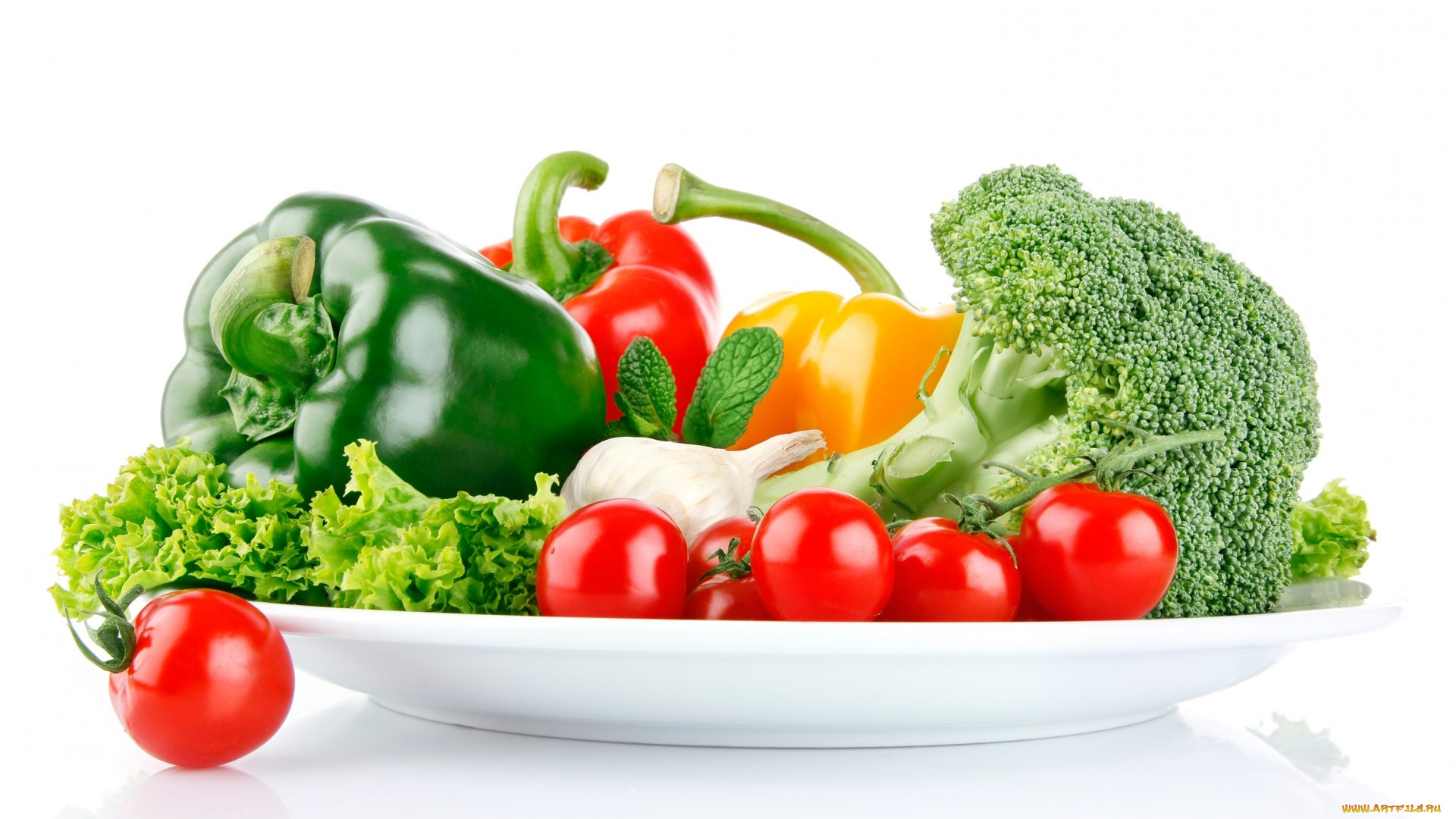 еда, овощи, помидоры, перец, чеснок, брокколи, салат