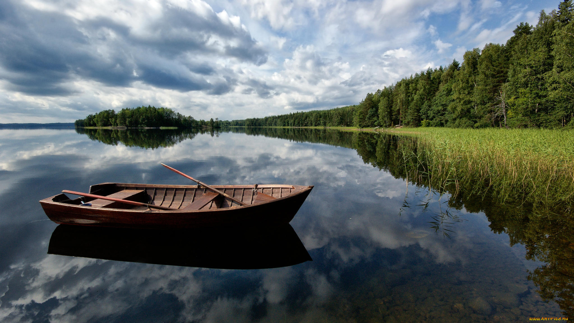 корабли, лодки, , шлюпки, пейзаж, природа, деревья, лодка, река