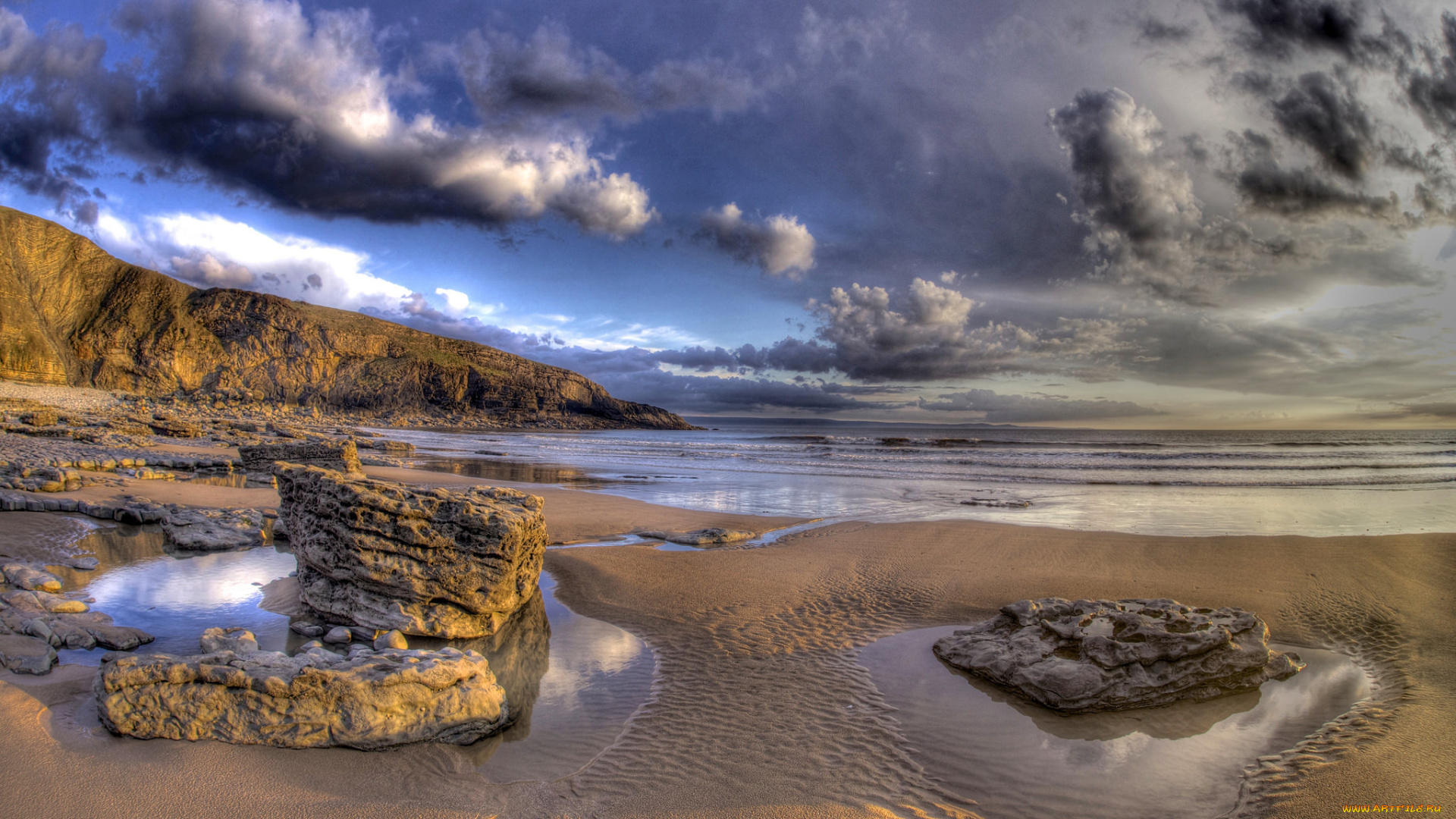 природа, побережье, простор