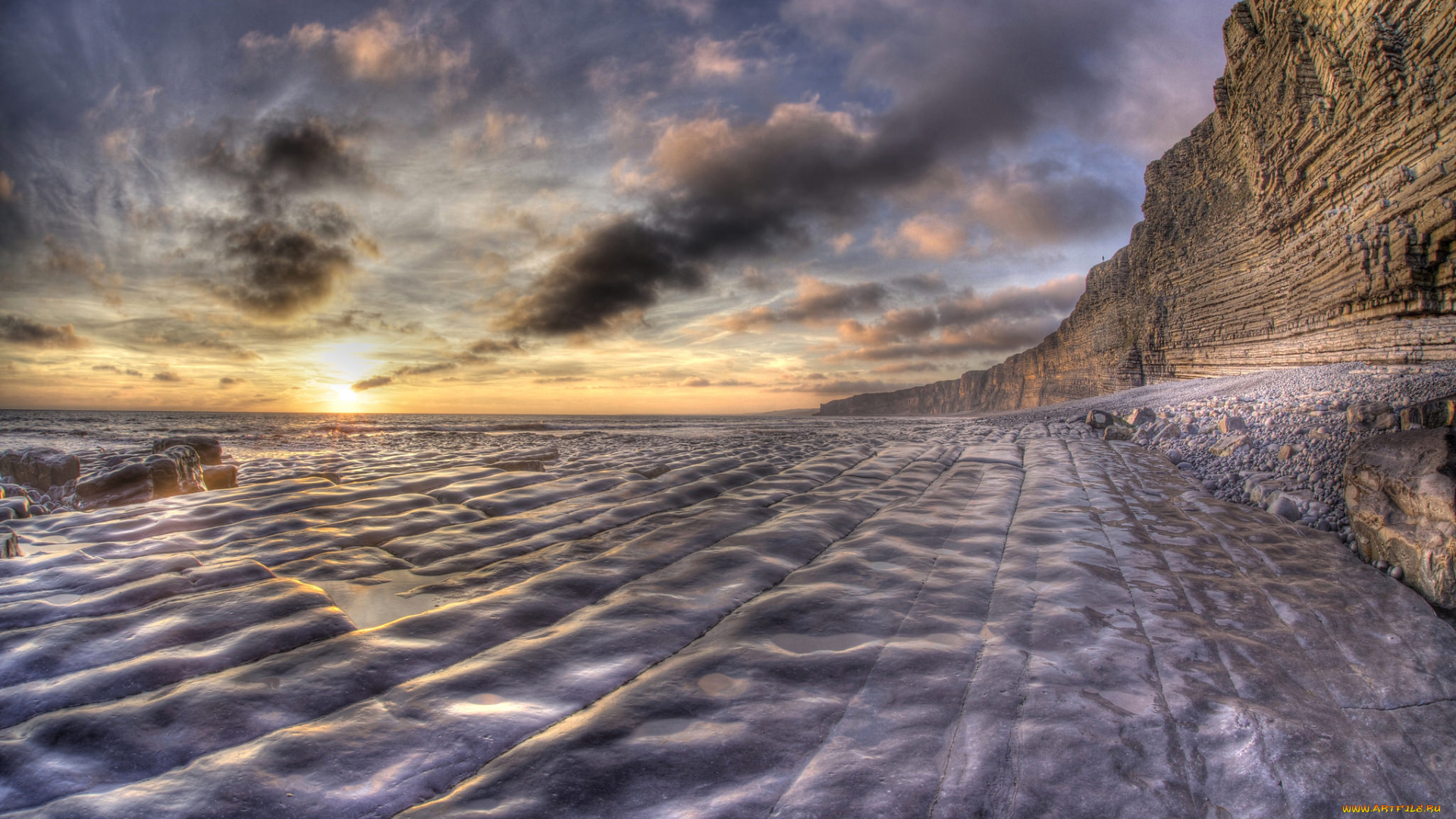 природа, побережье, простор