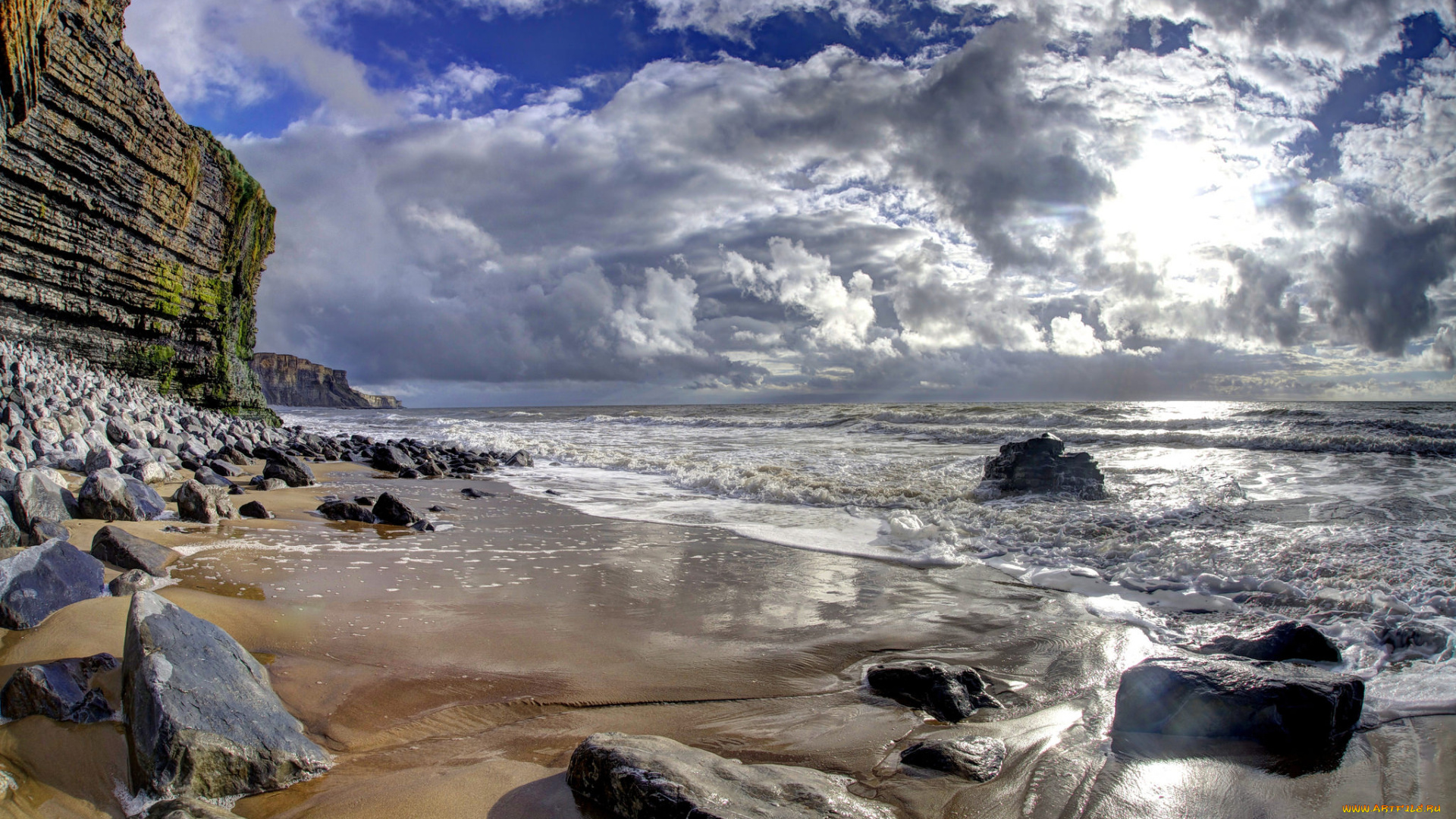 природа, побережье, простор