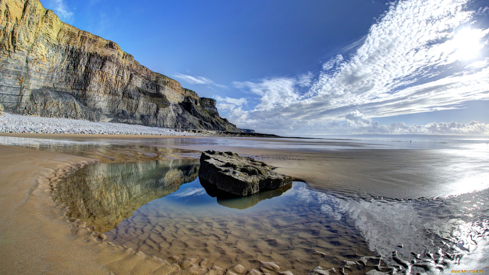 природа, побережье, простор