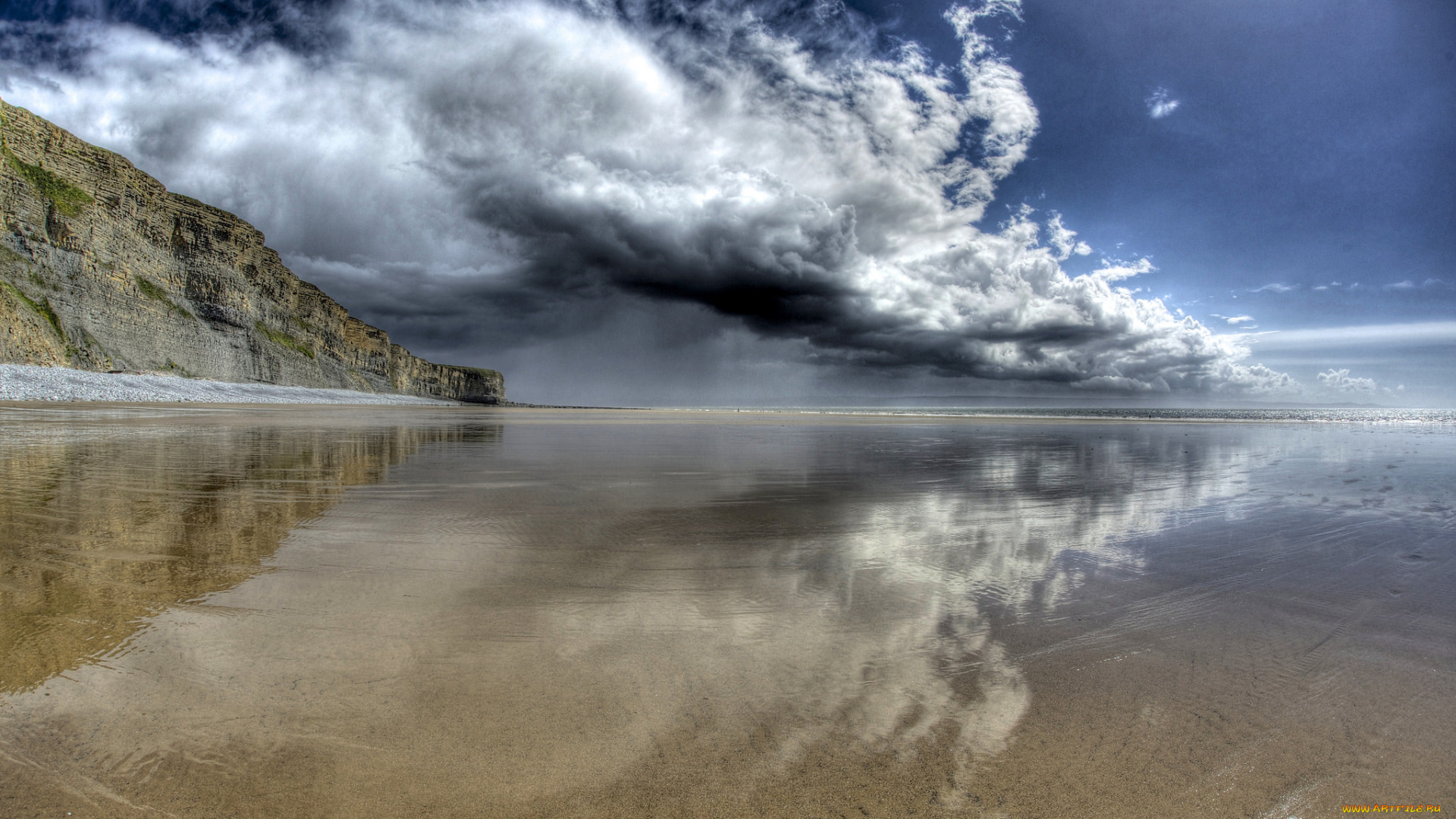 природа, побережье, простор