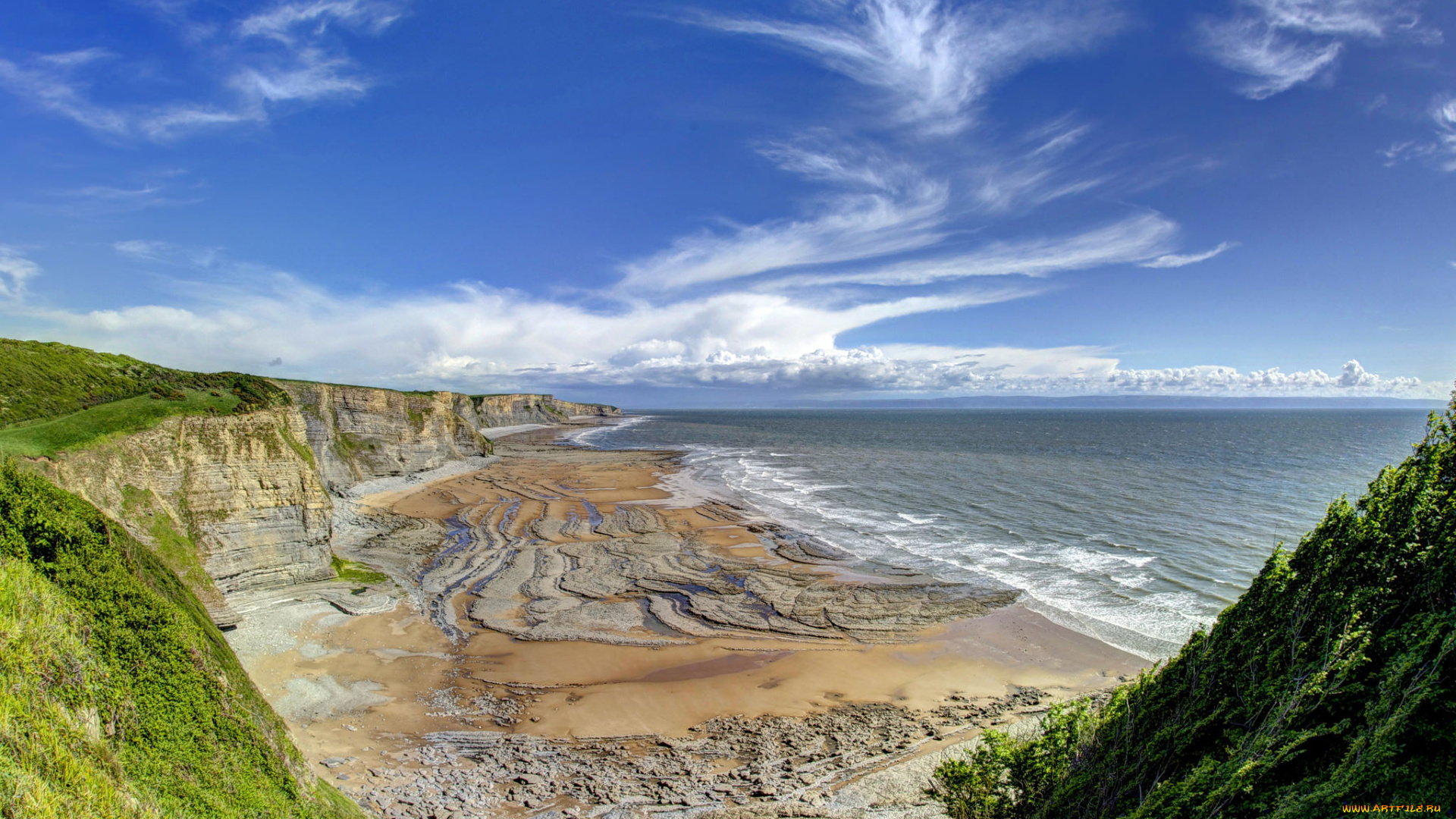 природа, побережье, простор