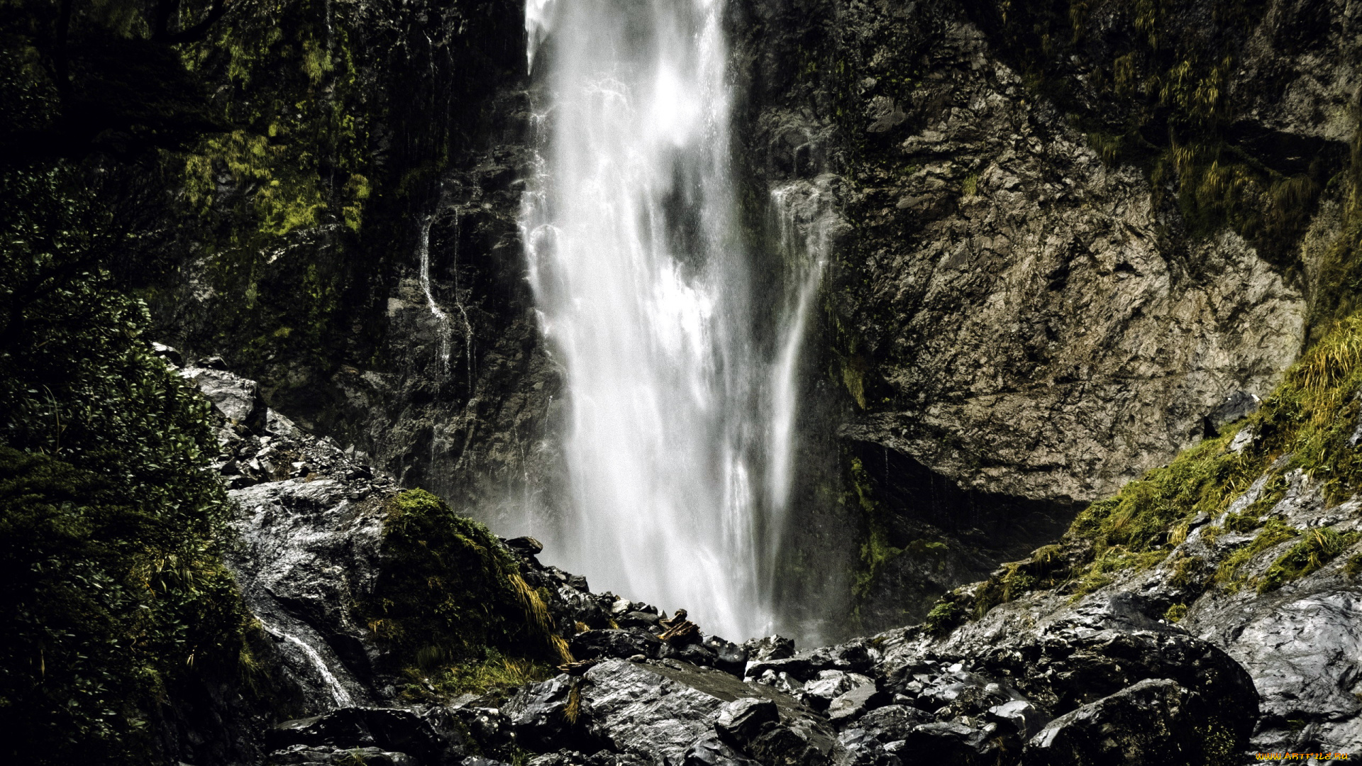 природа, водопады, вода, поток, камни