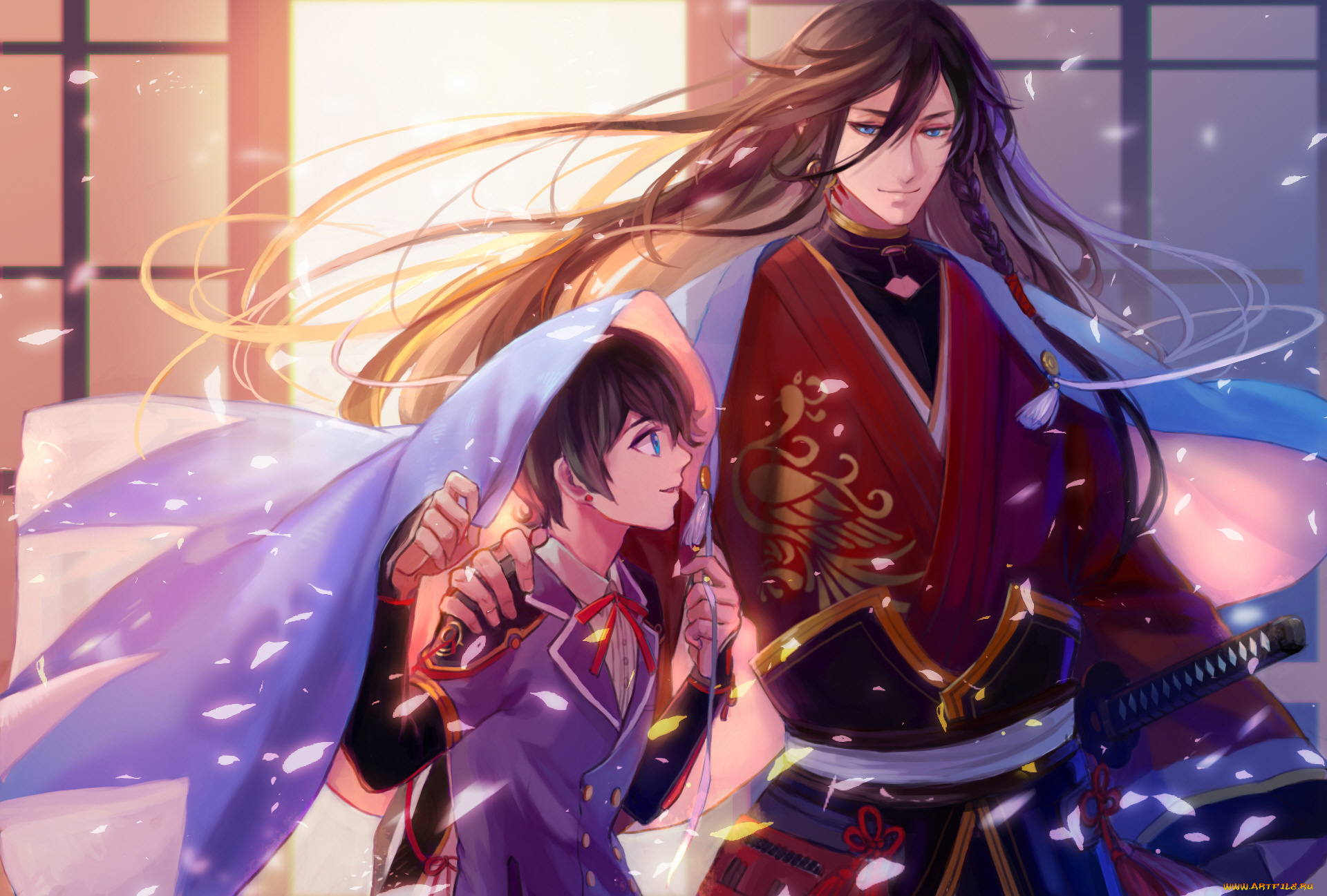 аниме, touken, ranbu, танец, мечей