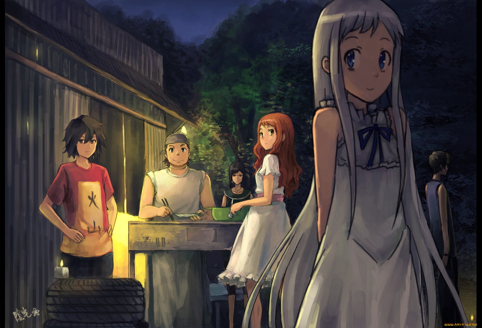 аниме, anohana, невиданный, цветок