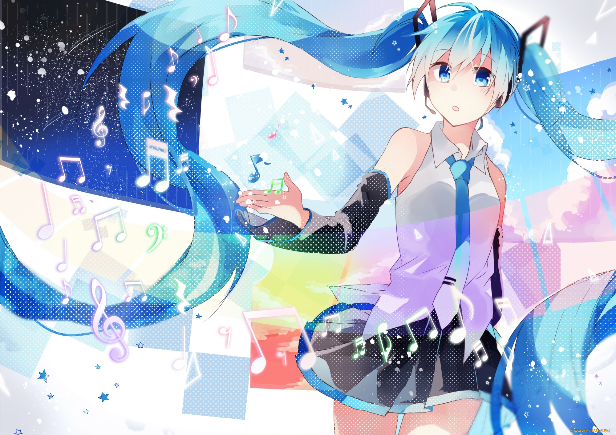 аниме, vocaloid, девушка