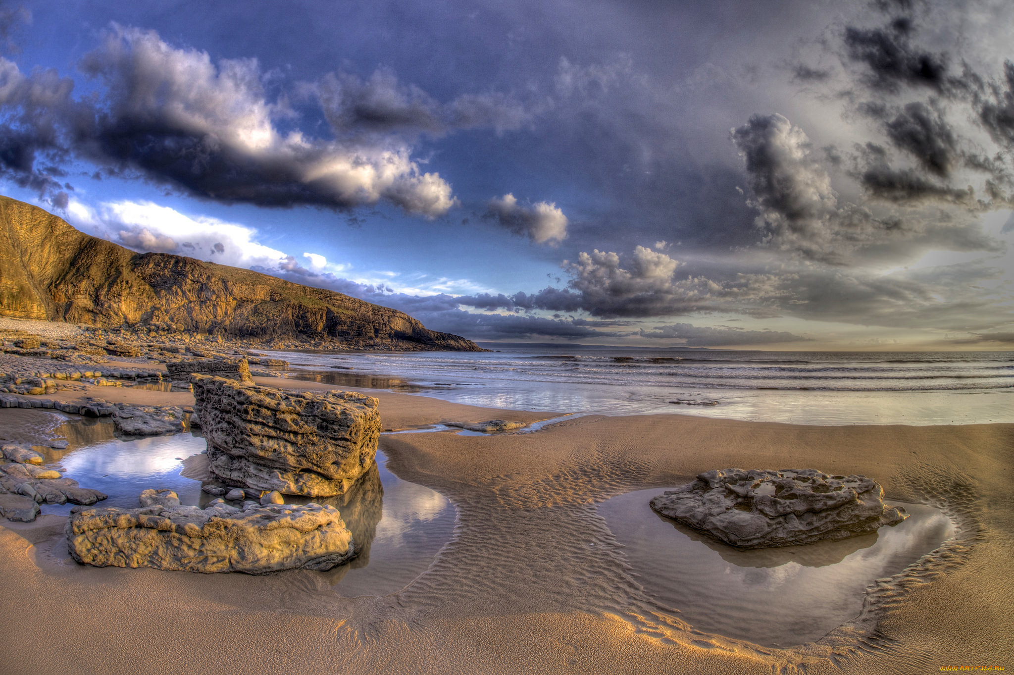 природа, побережье, простор