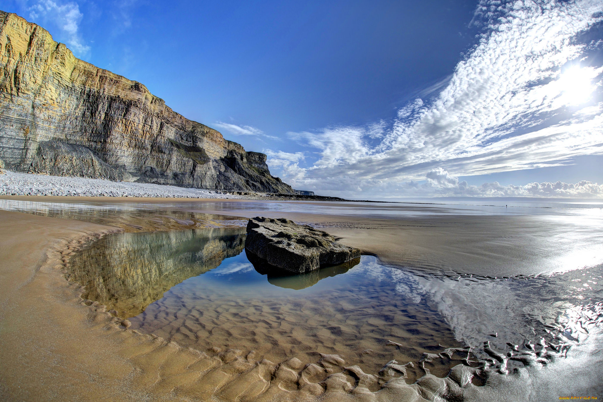 природа, побережье, простор