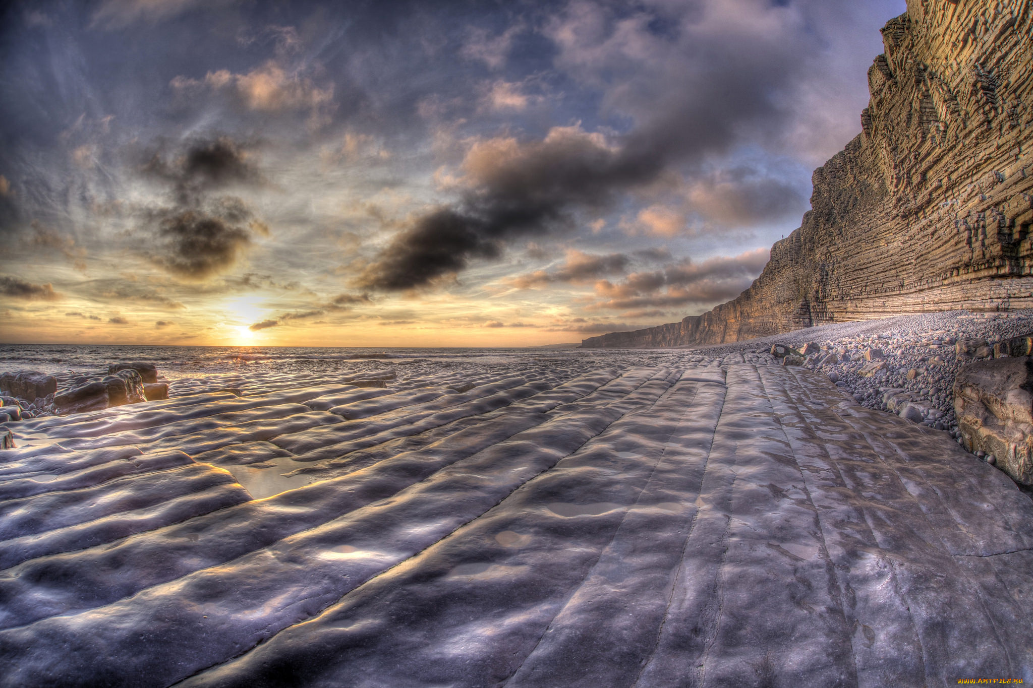 природа, побережье, простор