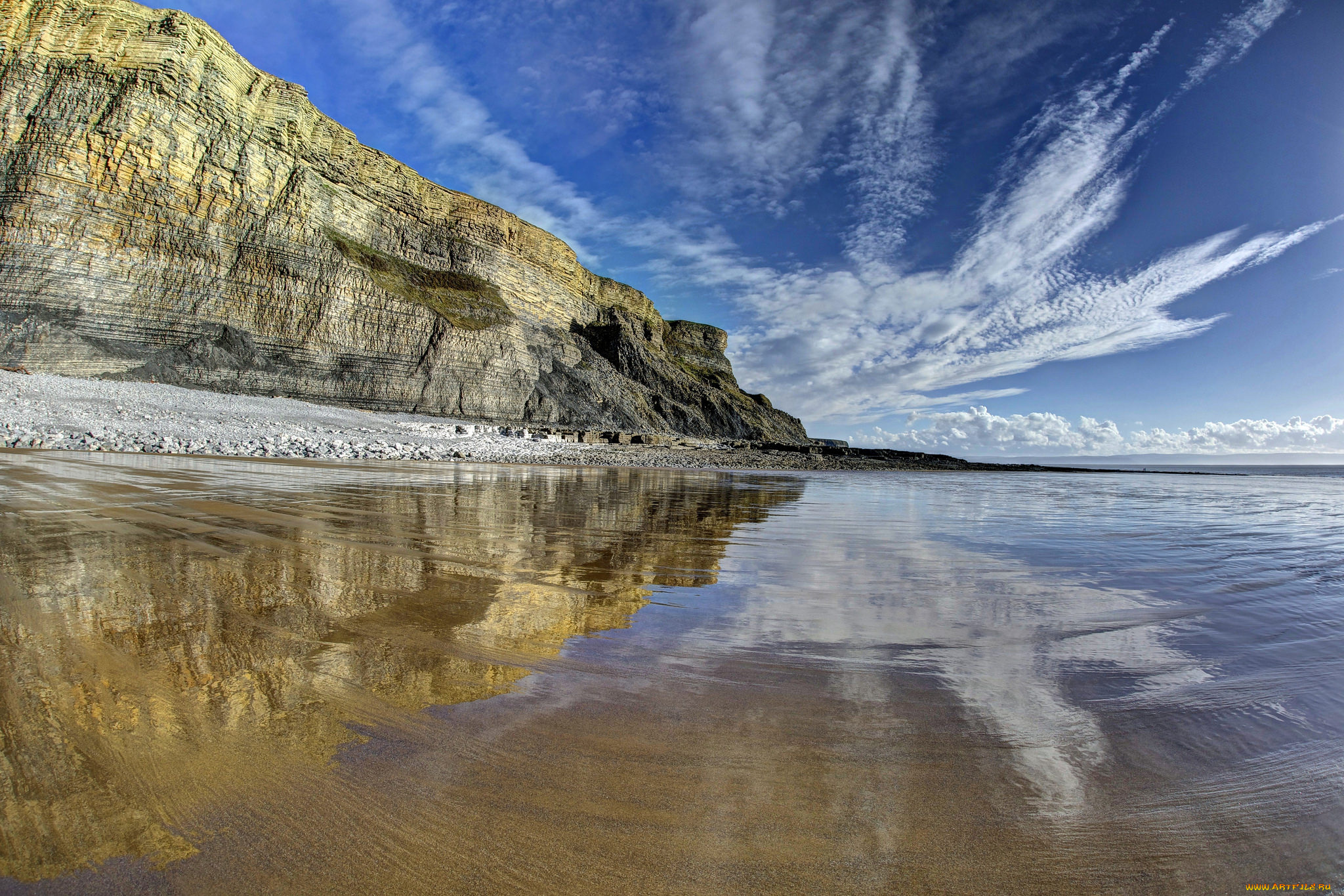 природа, побережье, простор