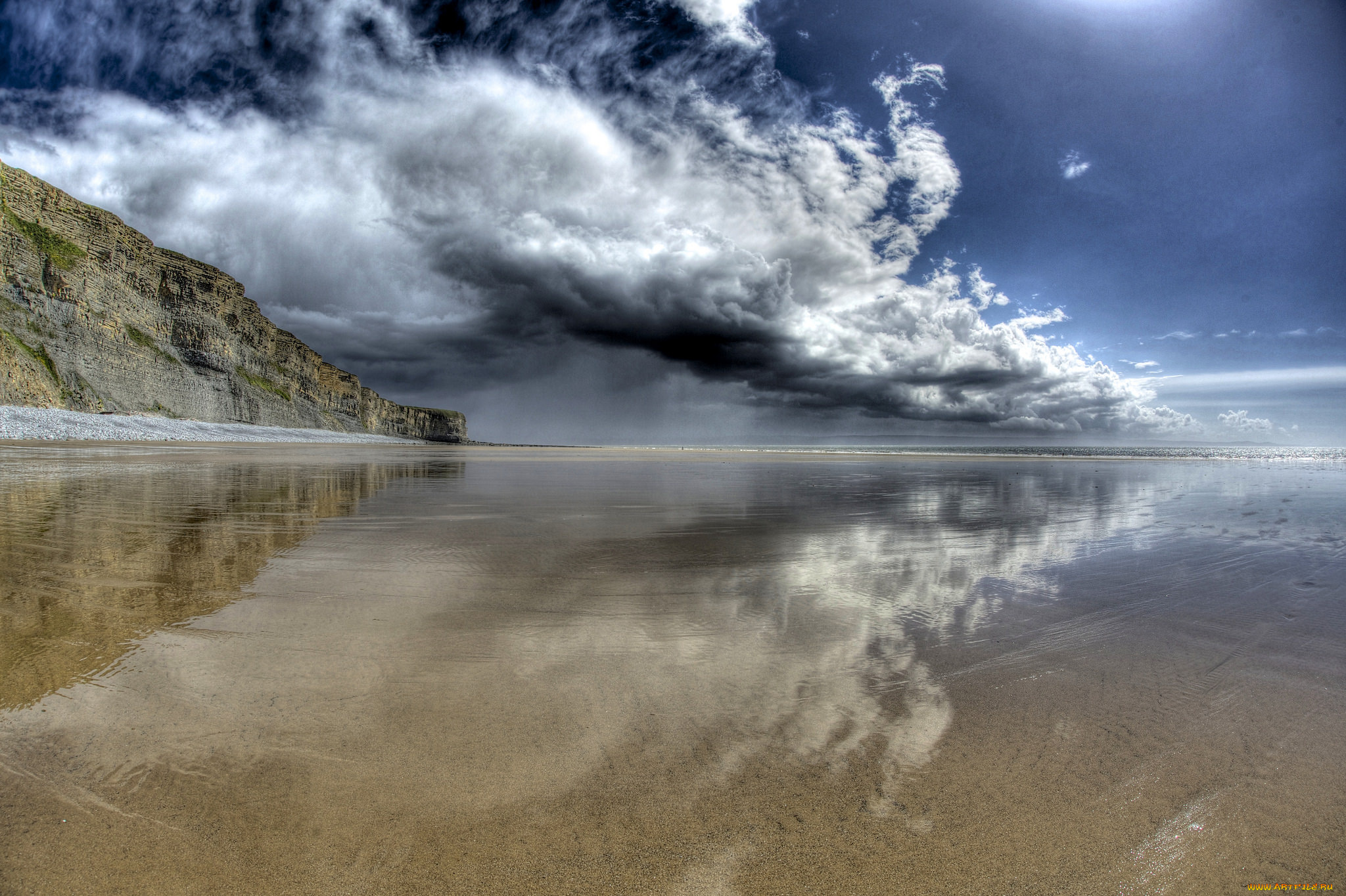 природа, побережье, простор