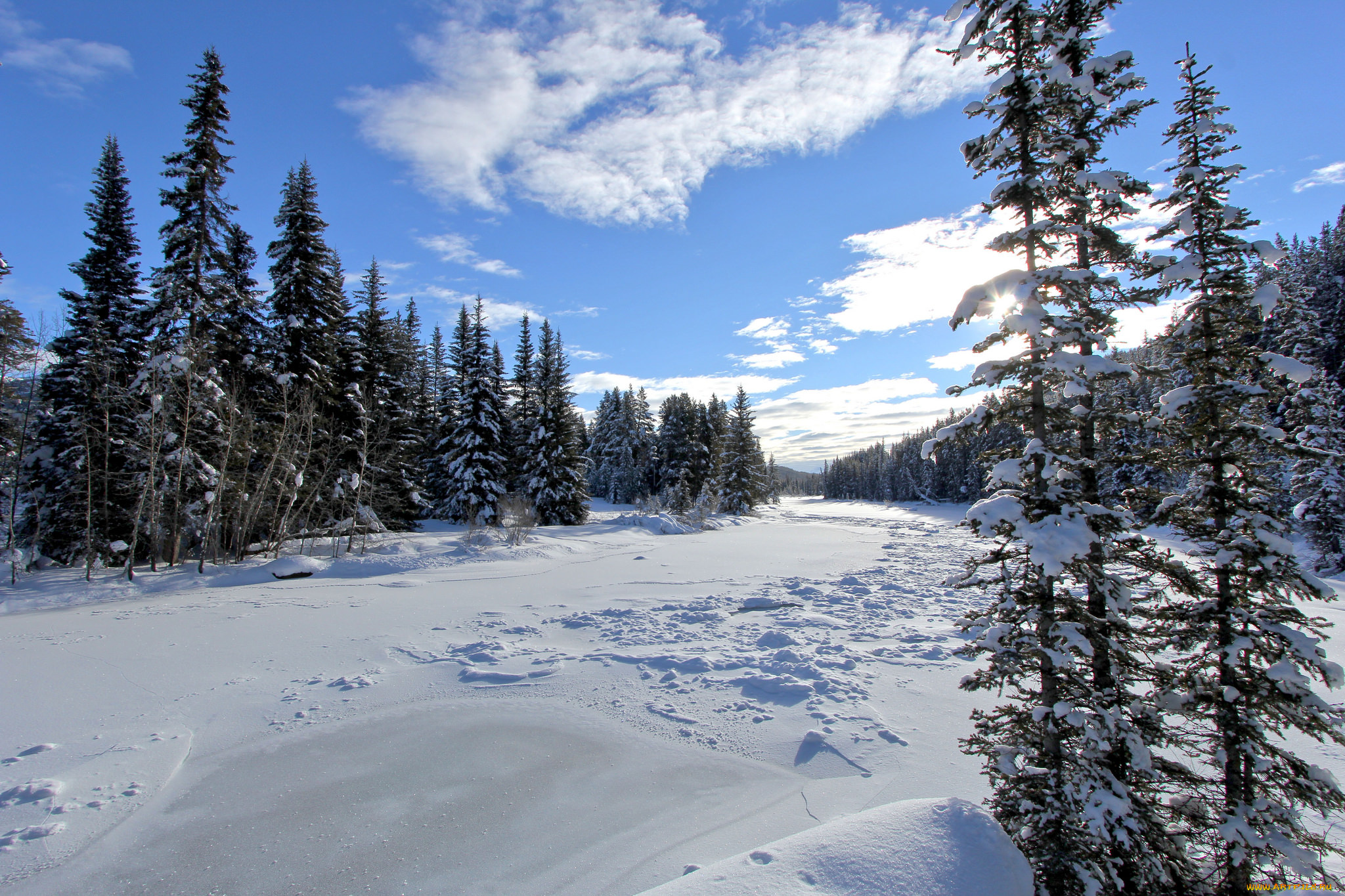 природа, зима, простор